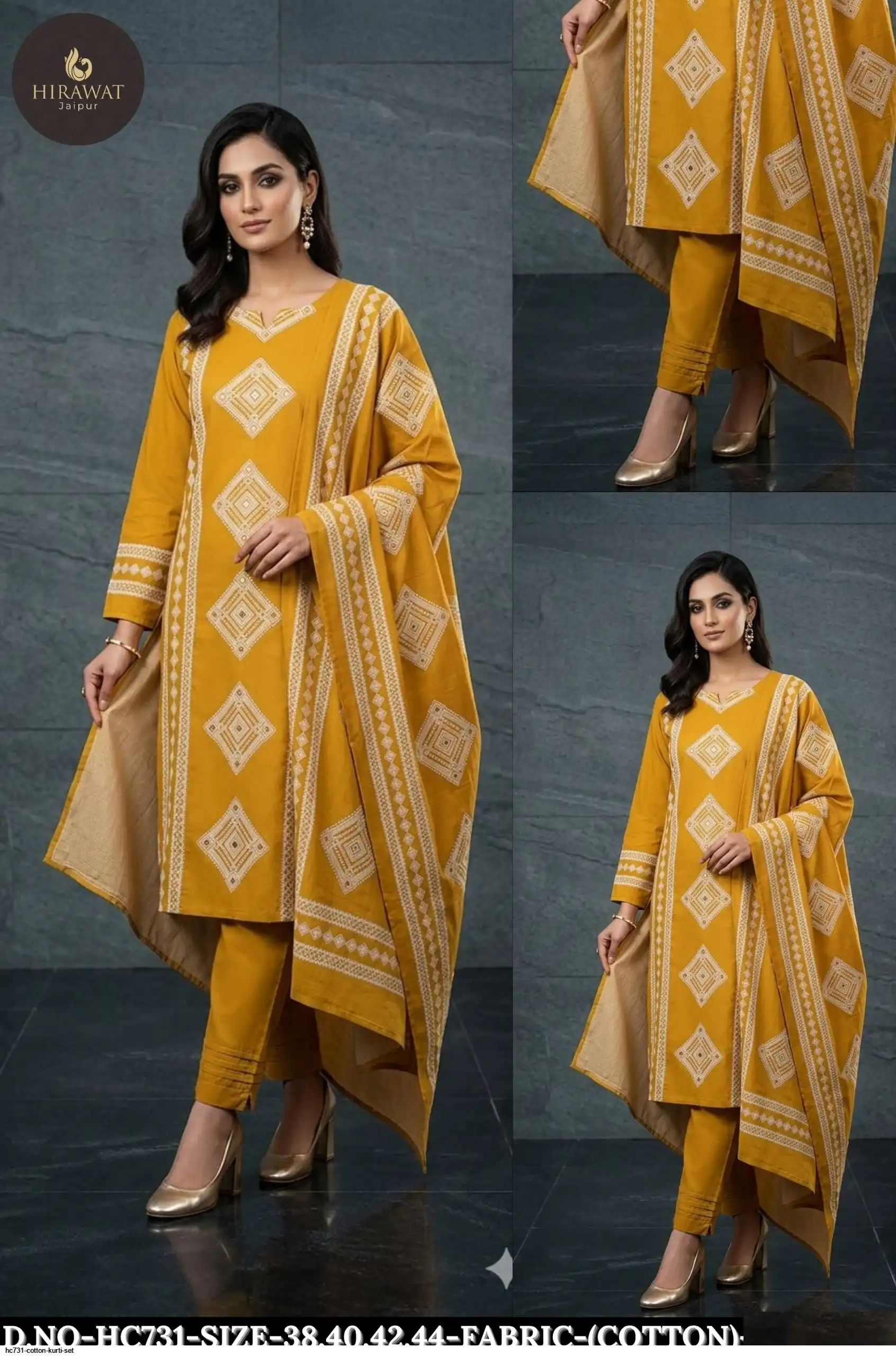 HC731 COTTON KURTI SET C