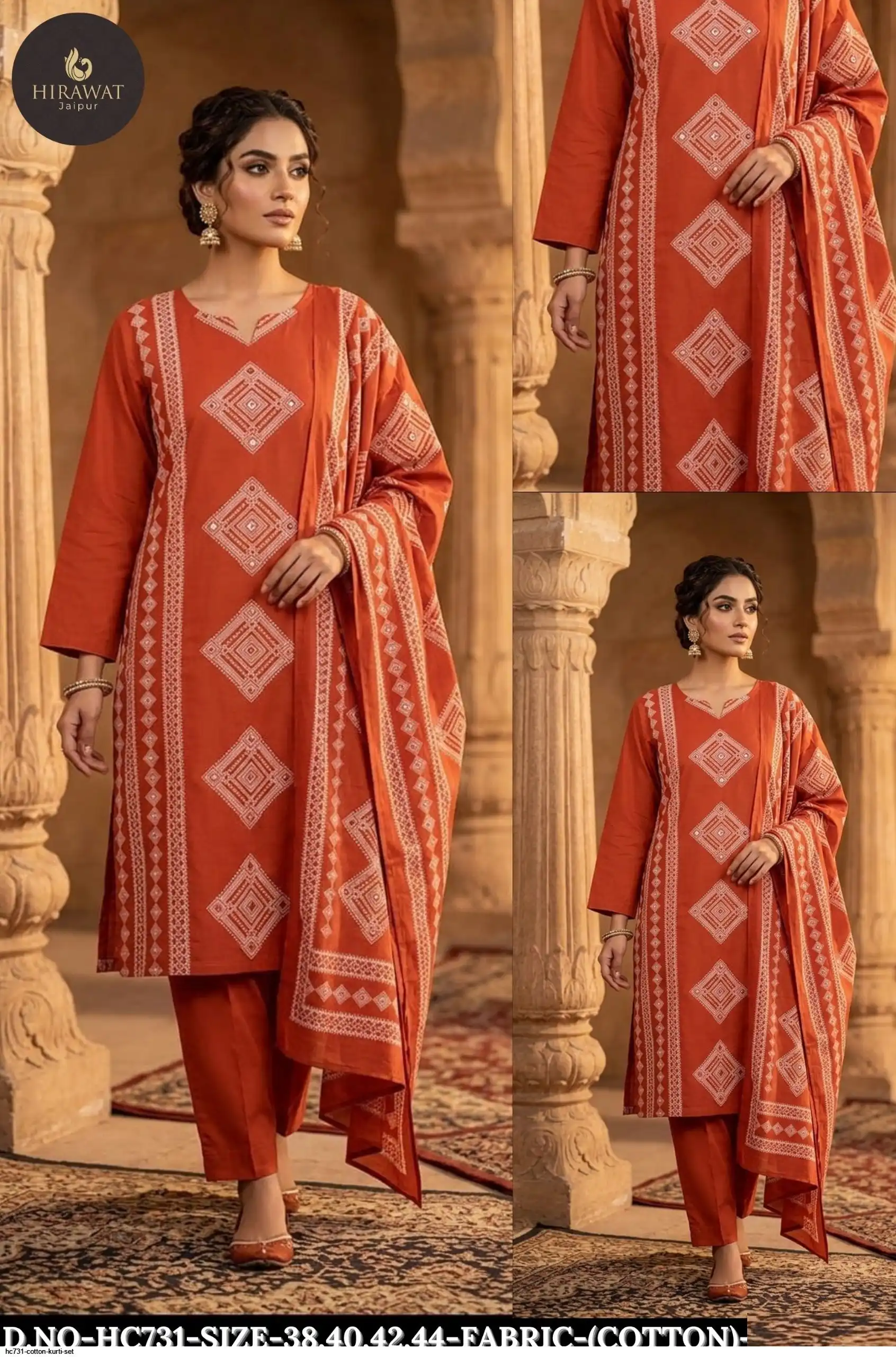 HC731 COTTON KURTI SET B