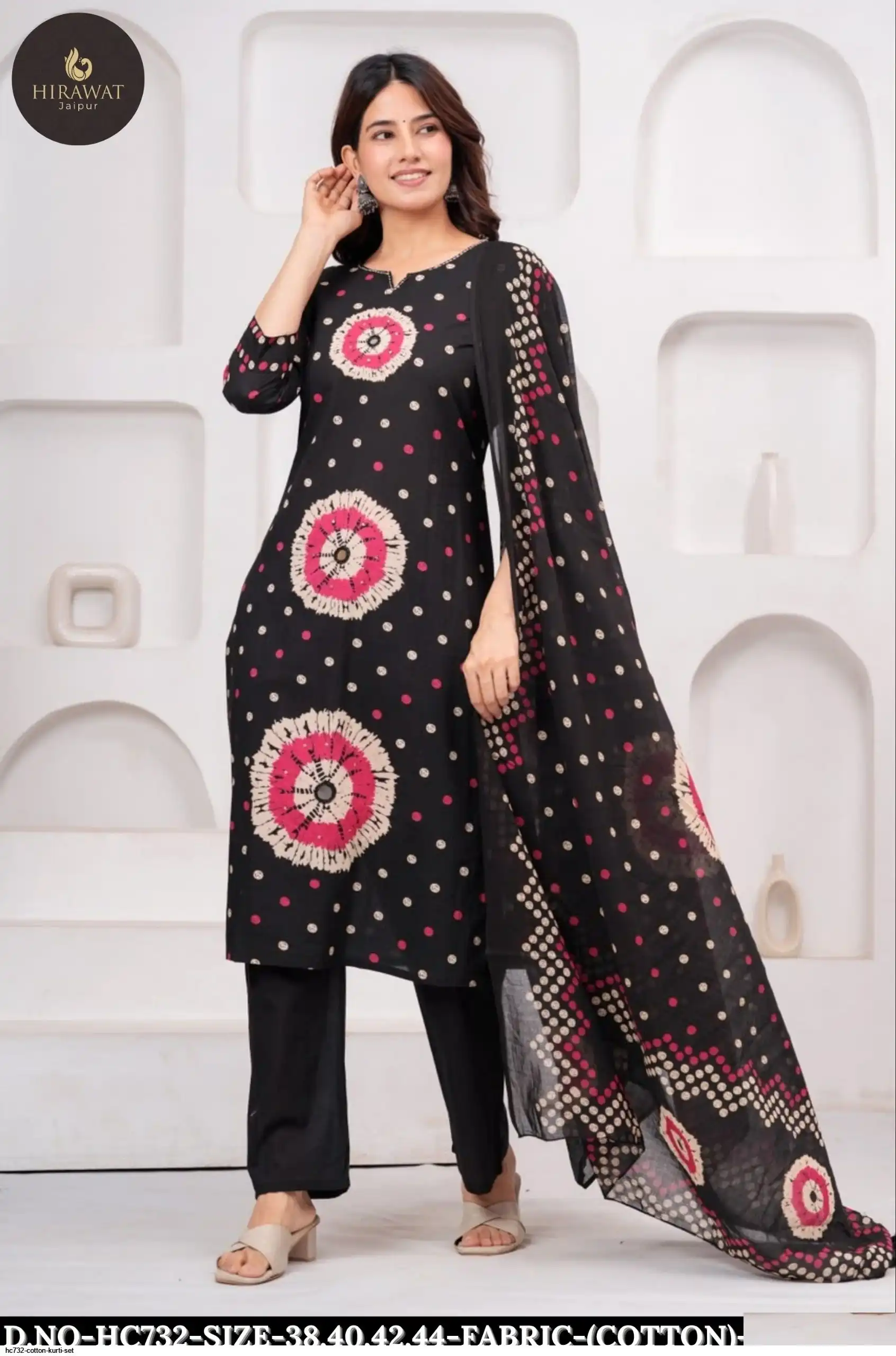 HC732 COTTON KURTI SET E