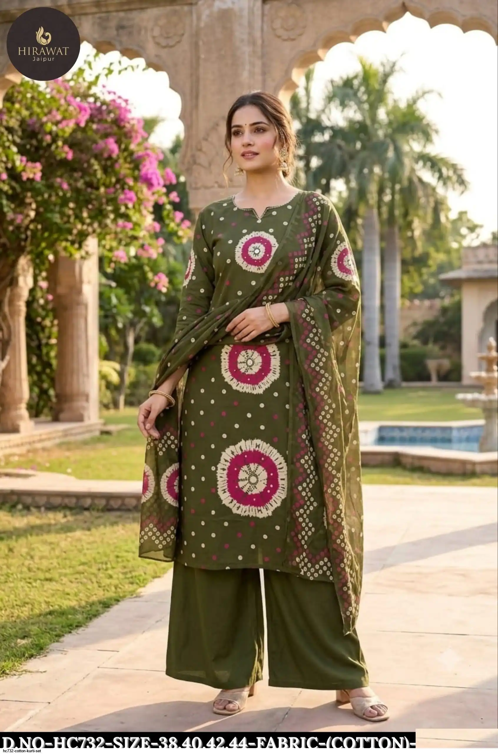HC732 COTTON KURTI SET C