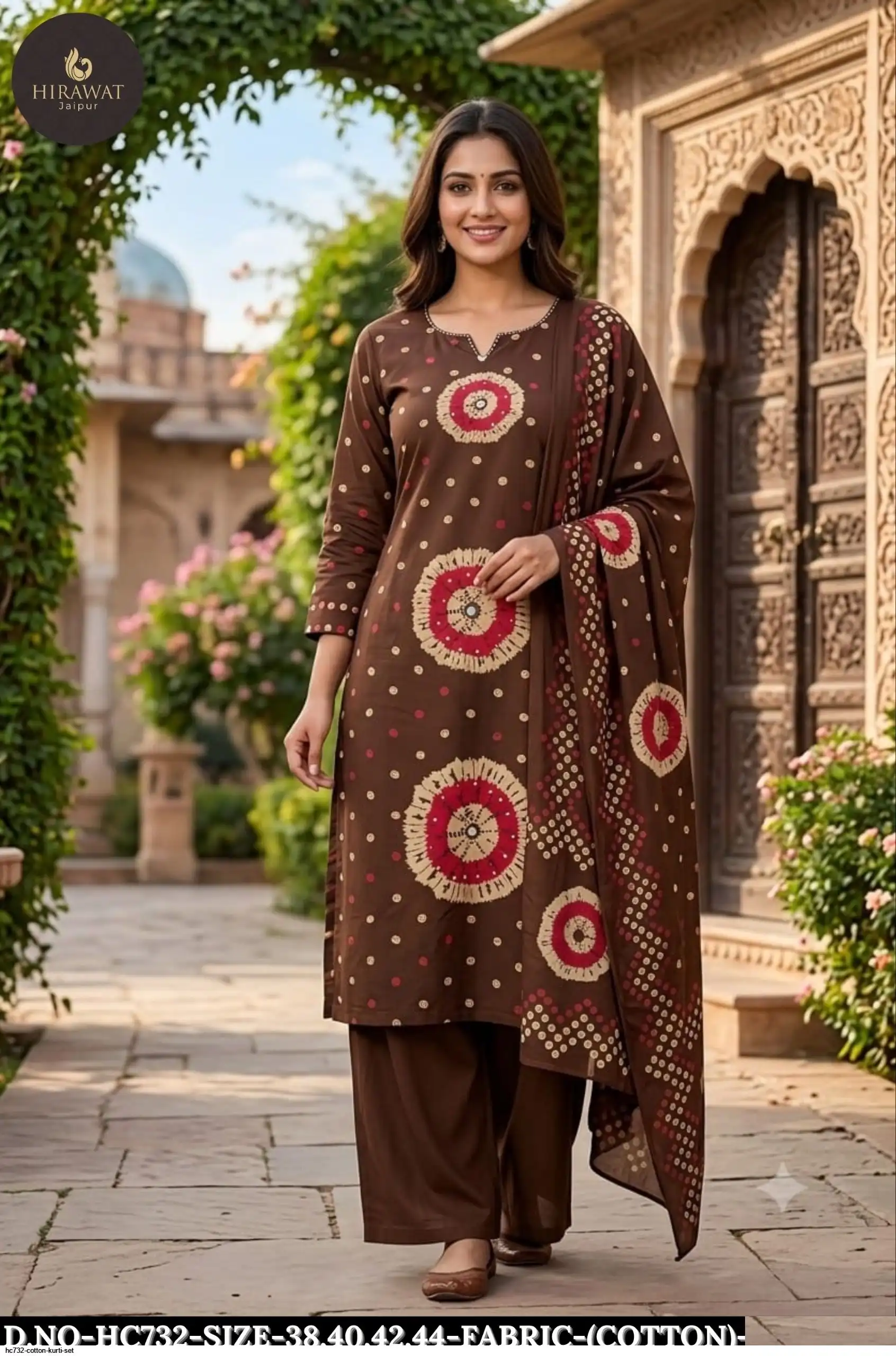 HC732 COTTON KURTI SET D