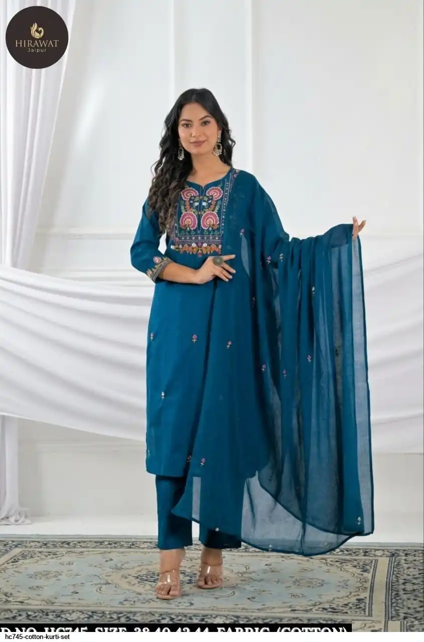 HC745 COTTON KURTI SET C
