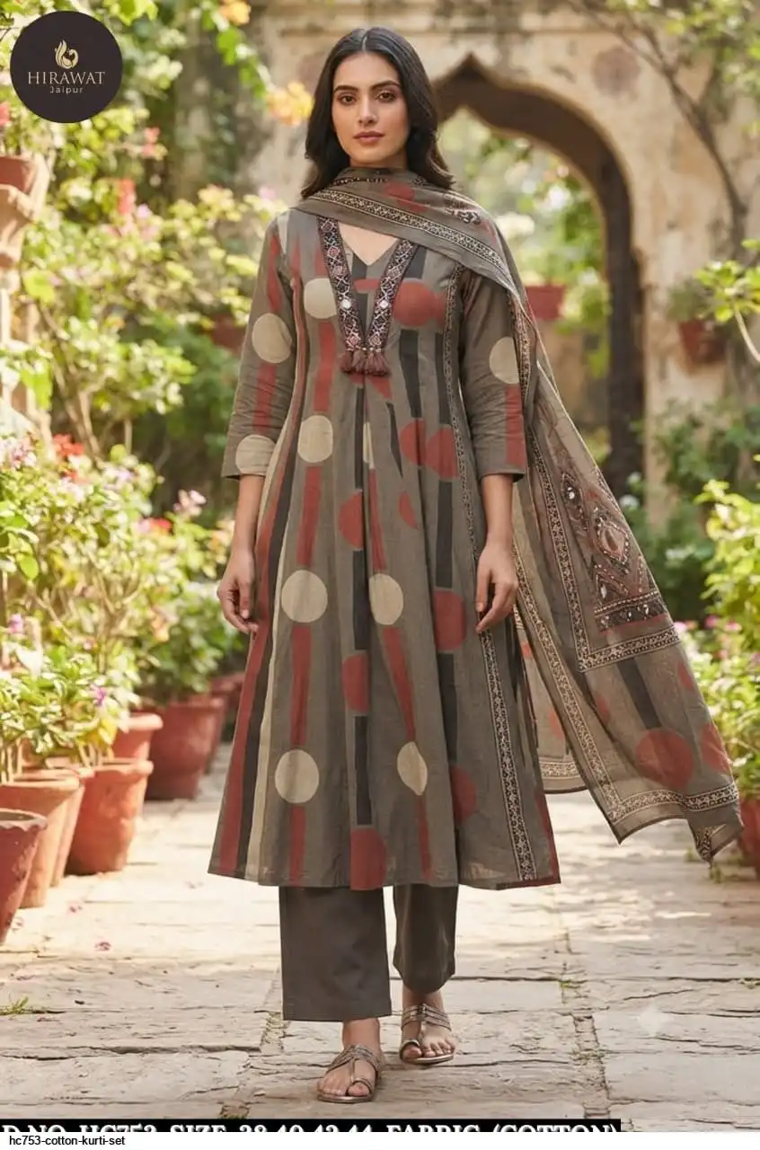 HC753 COTTON KURTI SET B