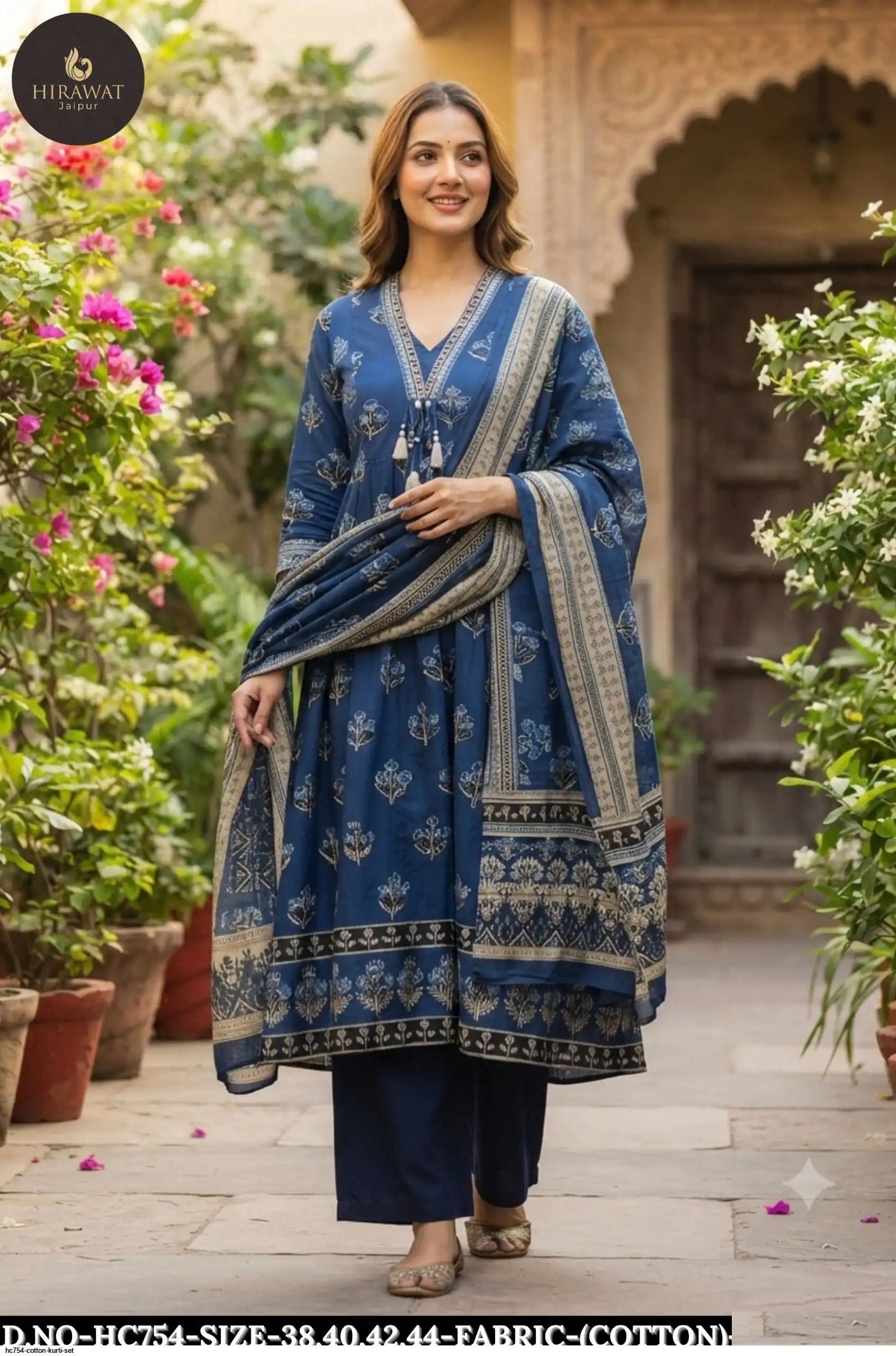 HC754 COTTON KURTI SET A