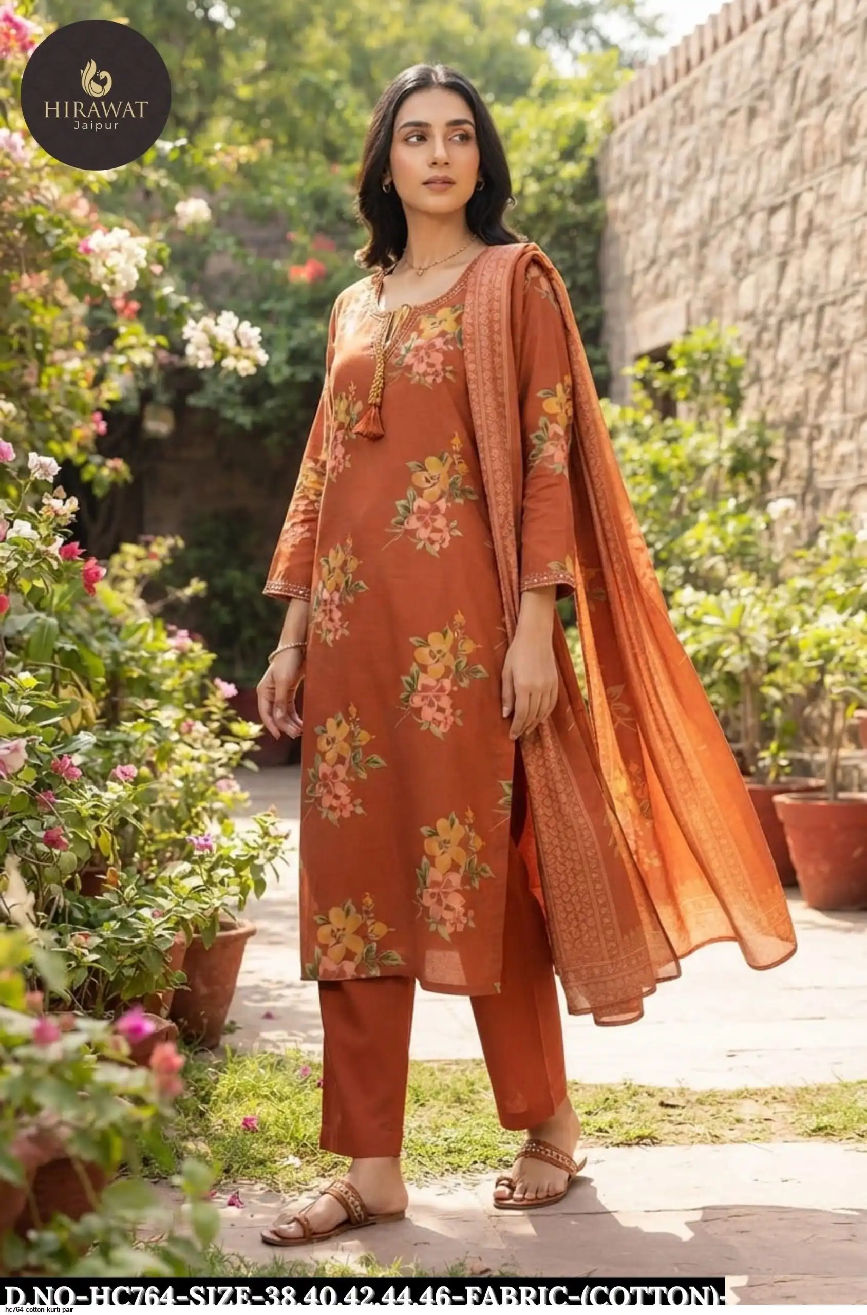 HC764 COTTON KURTI PAIR A
