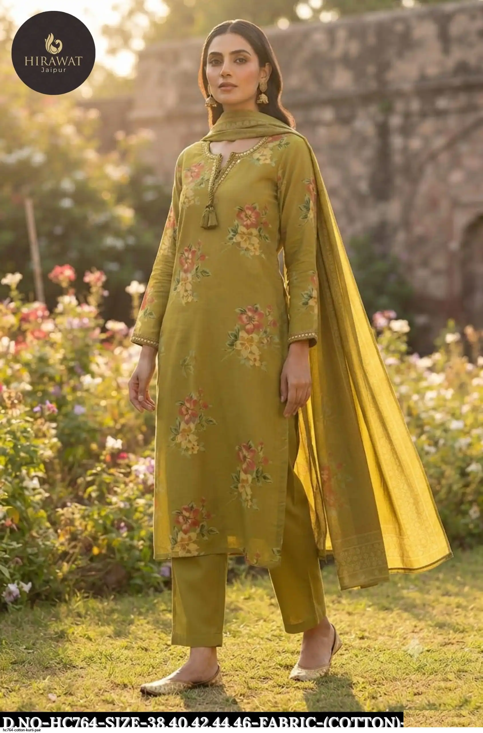 HC764 COTTON KURTI PAIR C