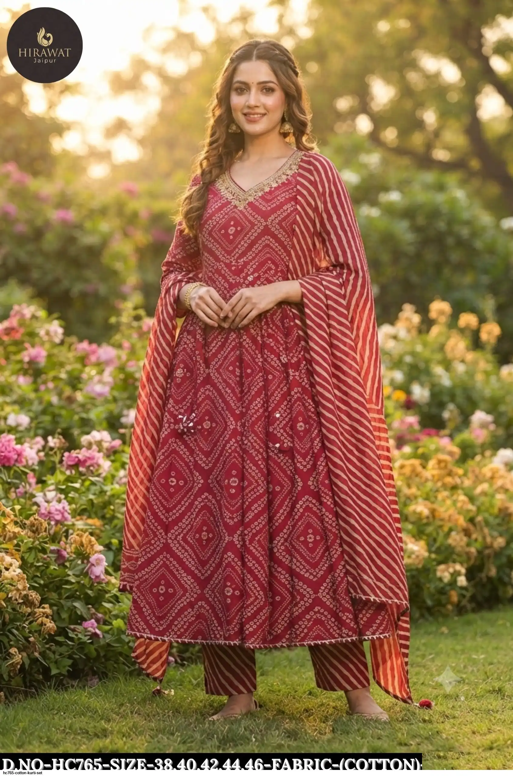 HC765 COTTON KURTI SET A