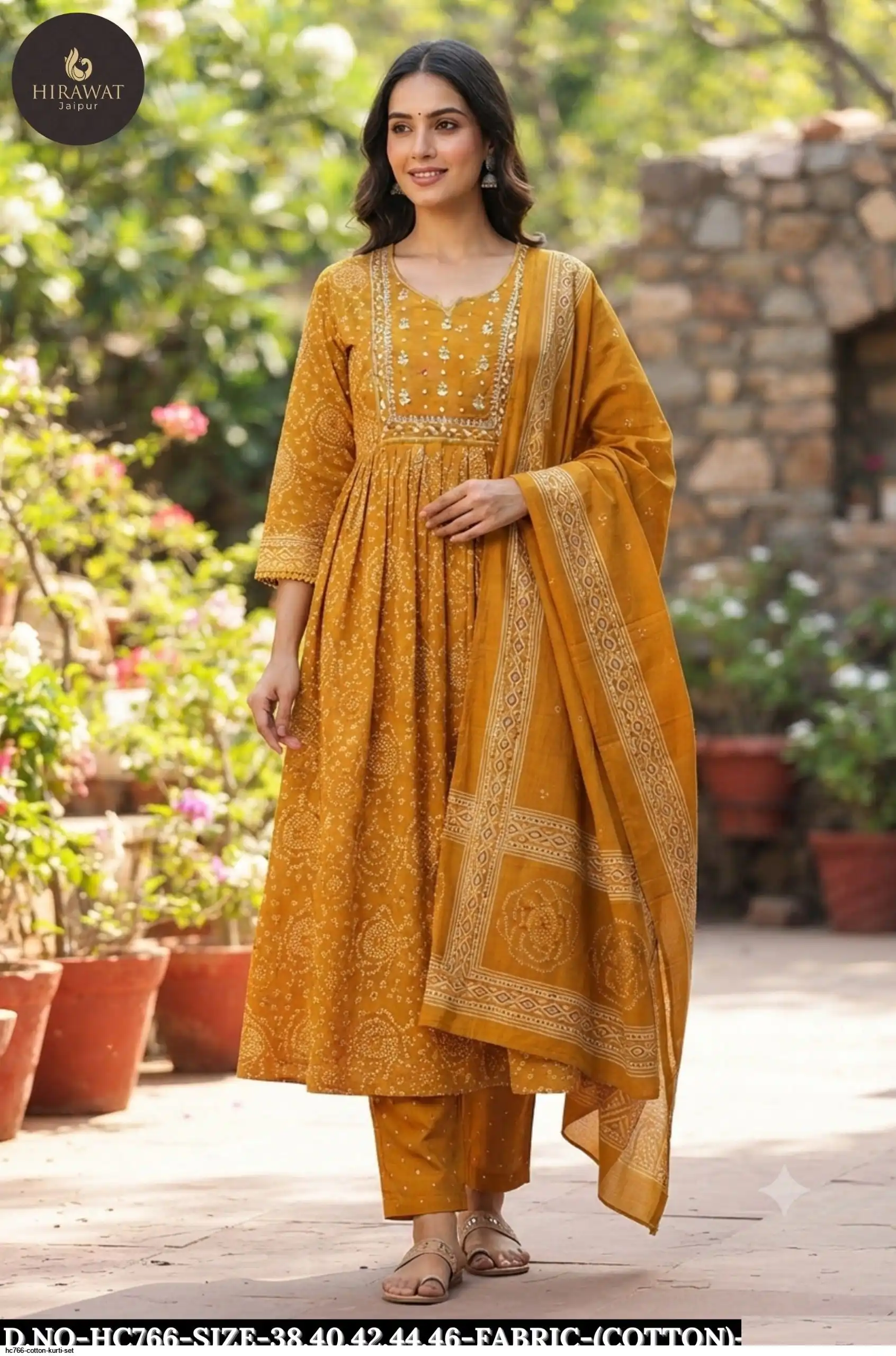 HC766 COTTON KURTI SET A