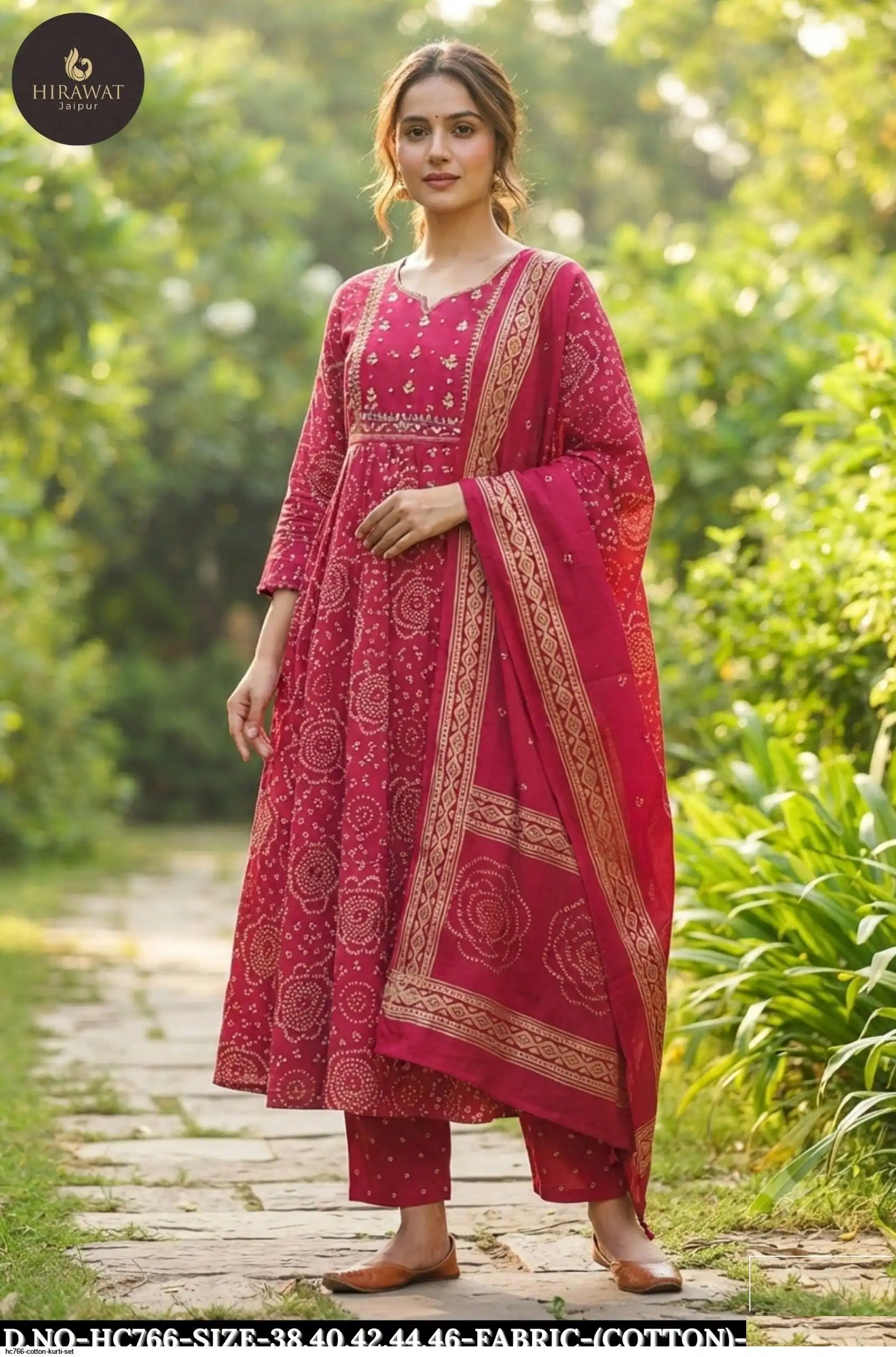 HC766 COTTON KURTI SET C