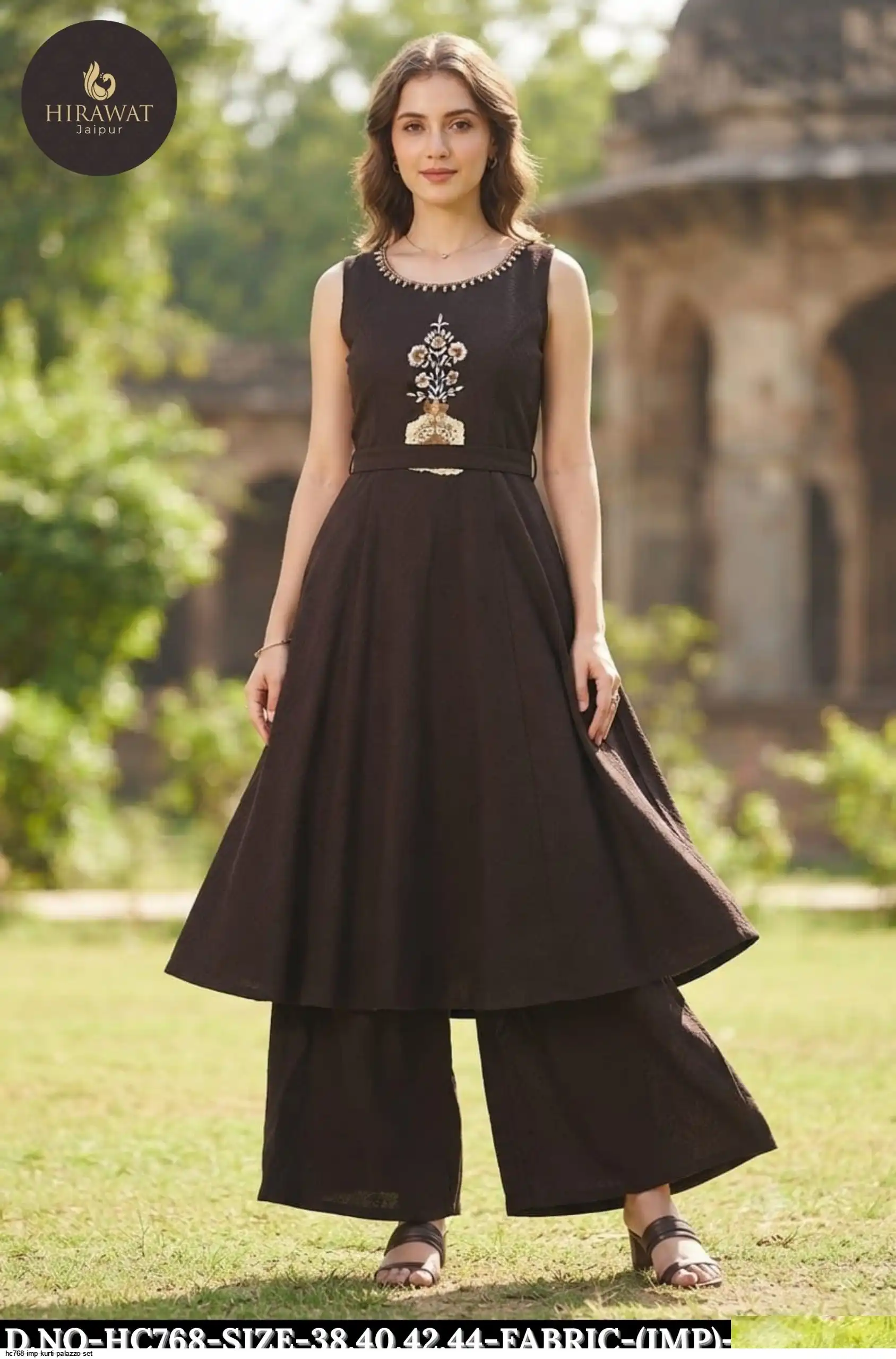 HC768 IMP KURTI PALAZZO SET D