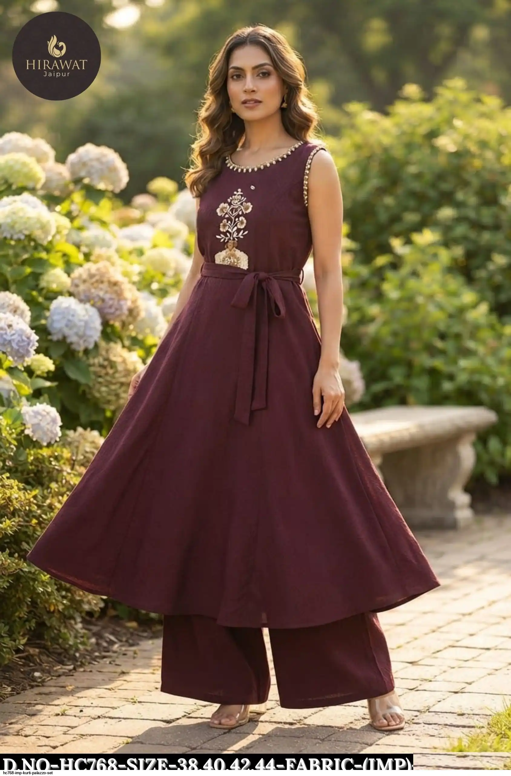 HC768 IMP KURTI PALAZZO SET A