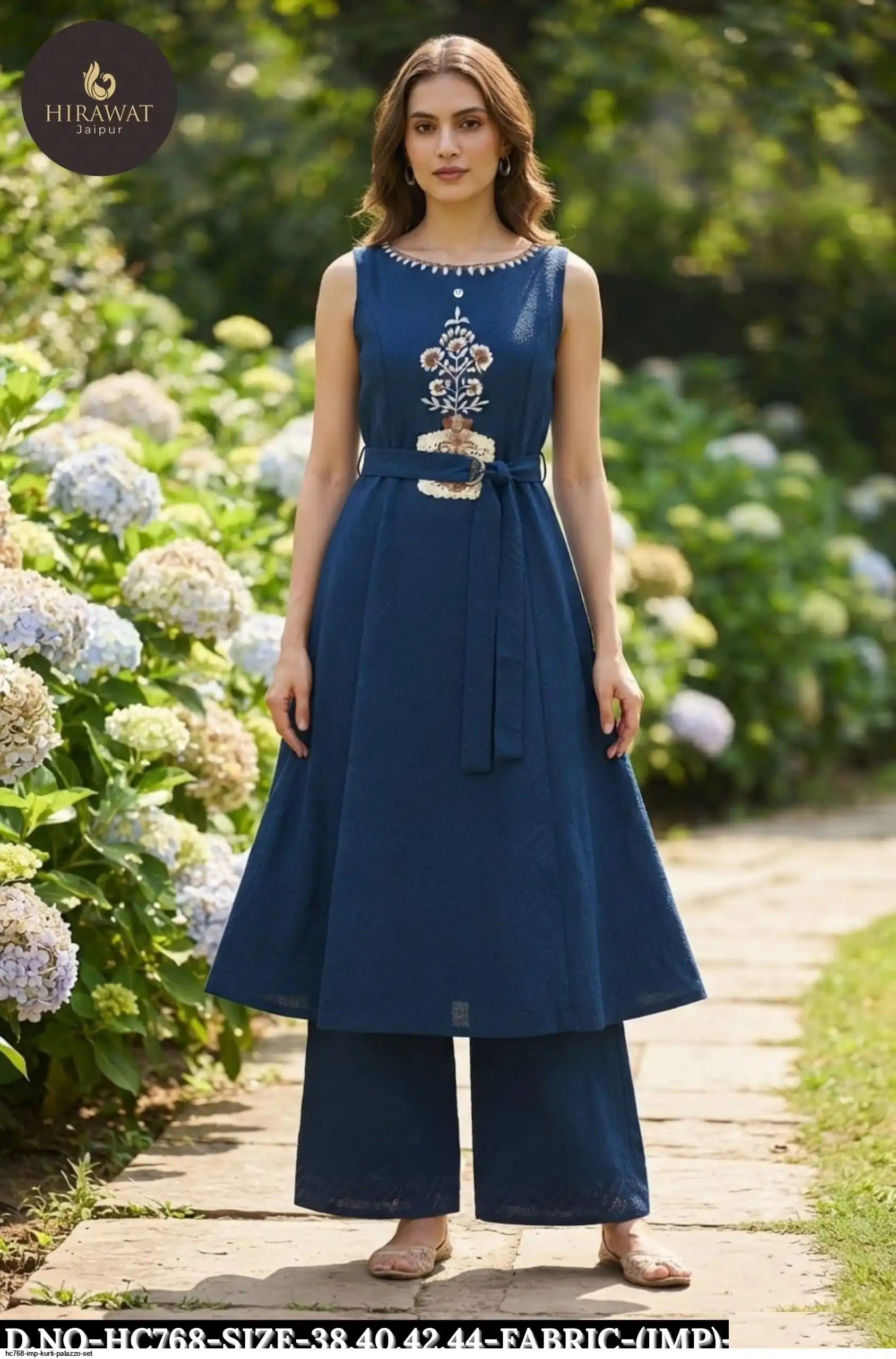 HC768 IMP KURTI PALAZZO SET E
