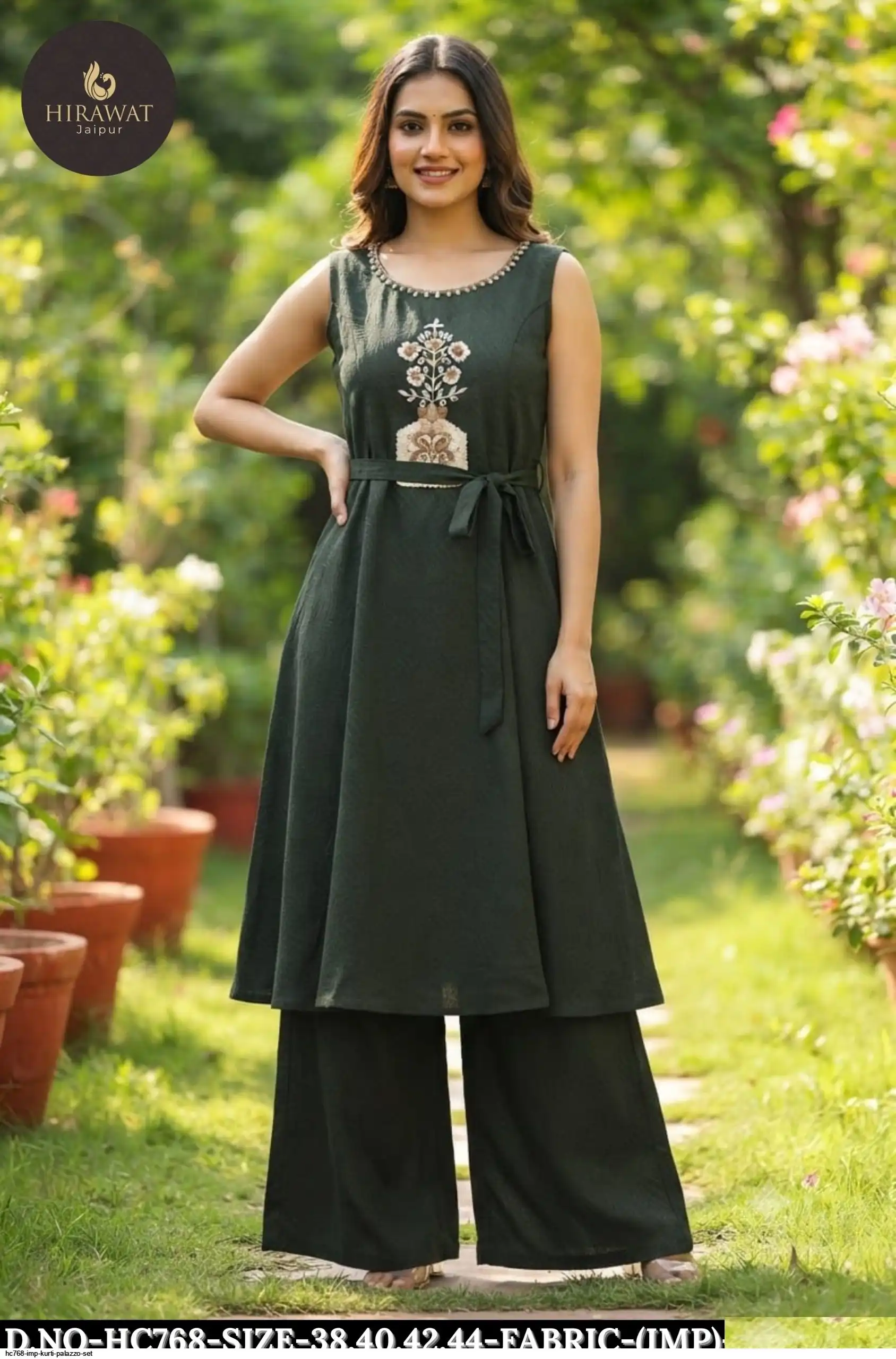 HC768 IMP KURTI PALAZZO SET C