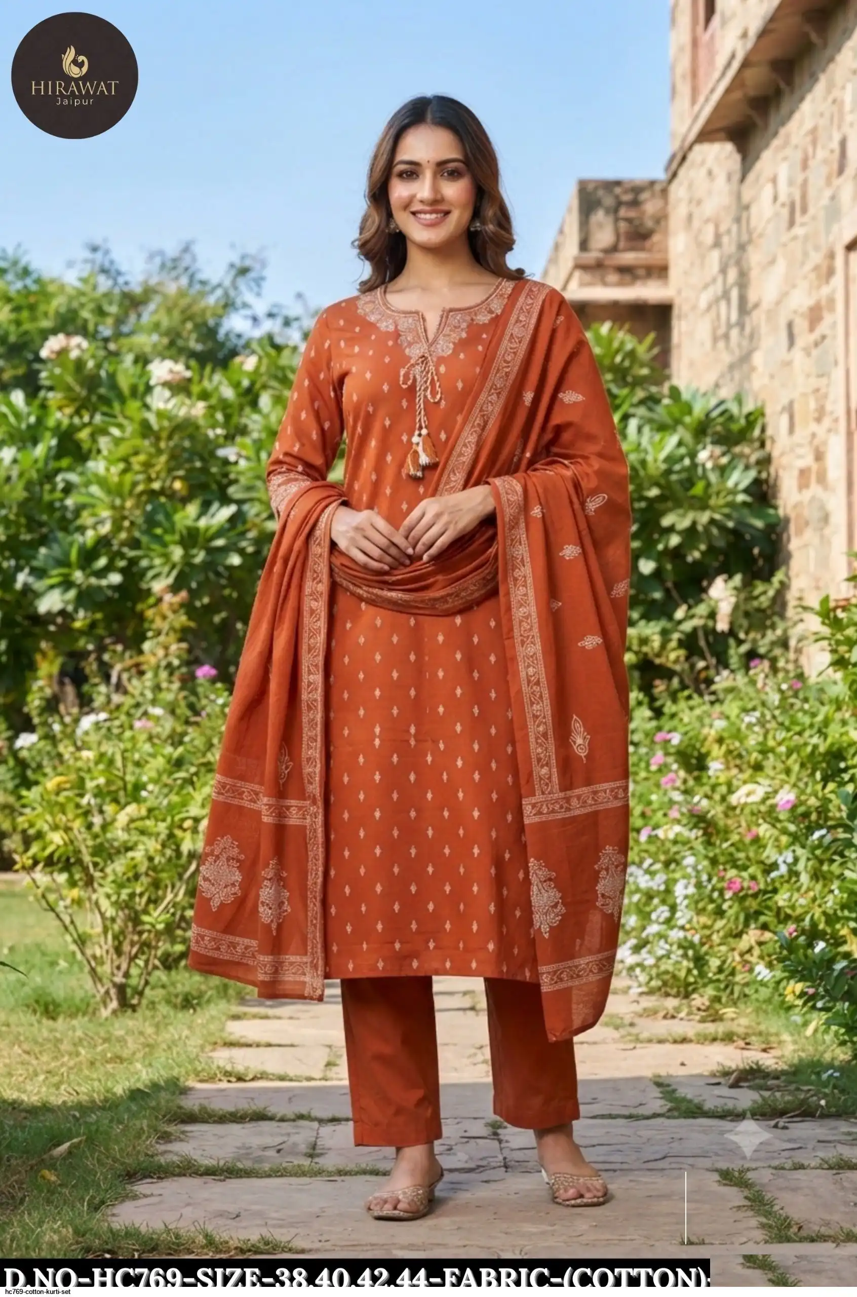 HC769 COTTON KURTI SET C