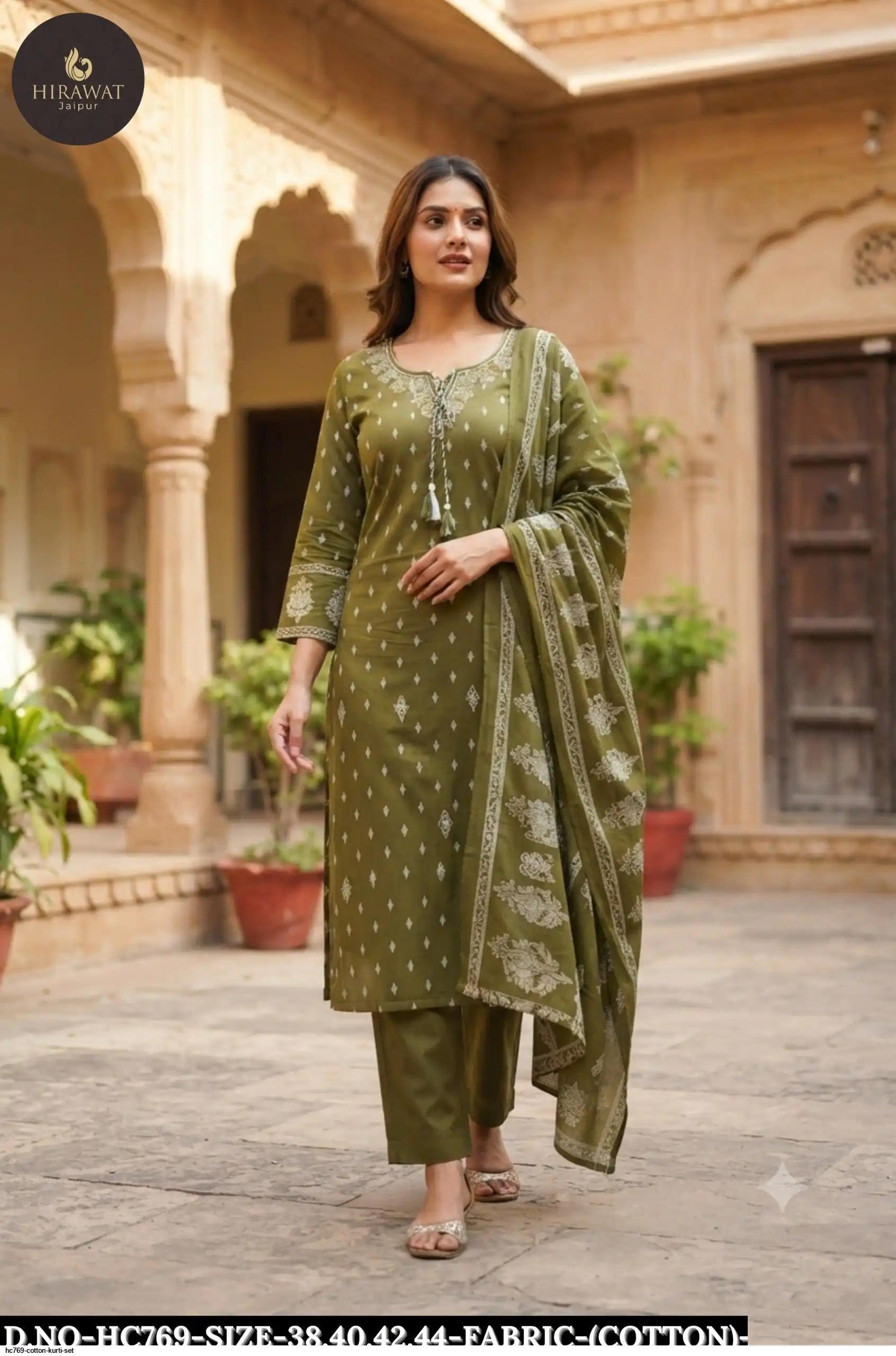 HC769 COTTON KURTI SET A