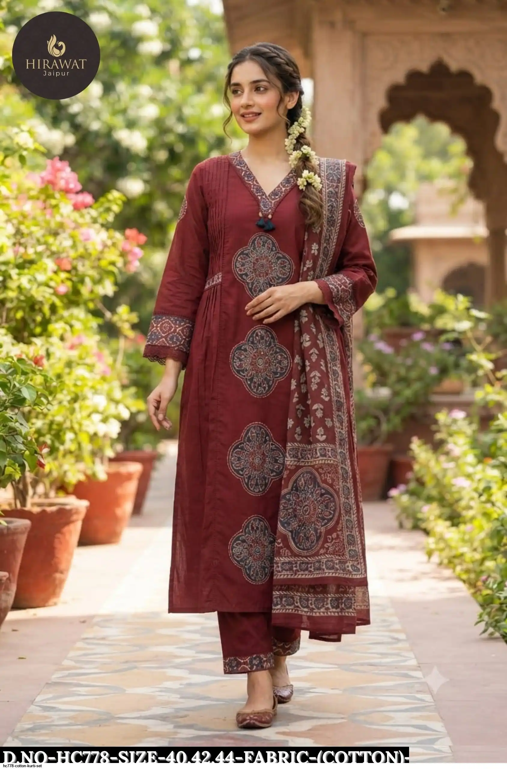HC778 COTTON KURTI SET A