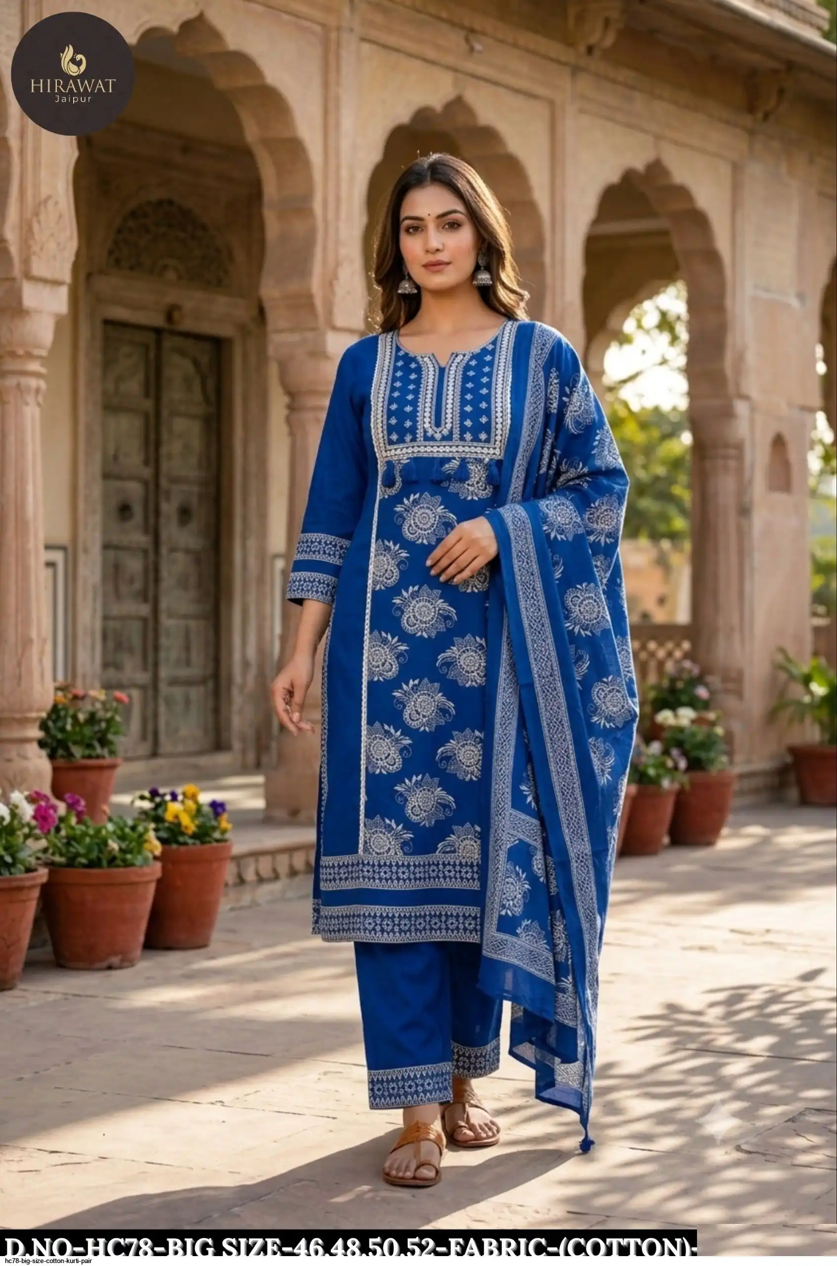 HC78 BIG SIZE COTTON KURTI PAIR B