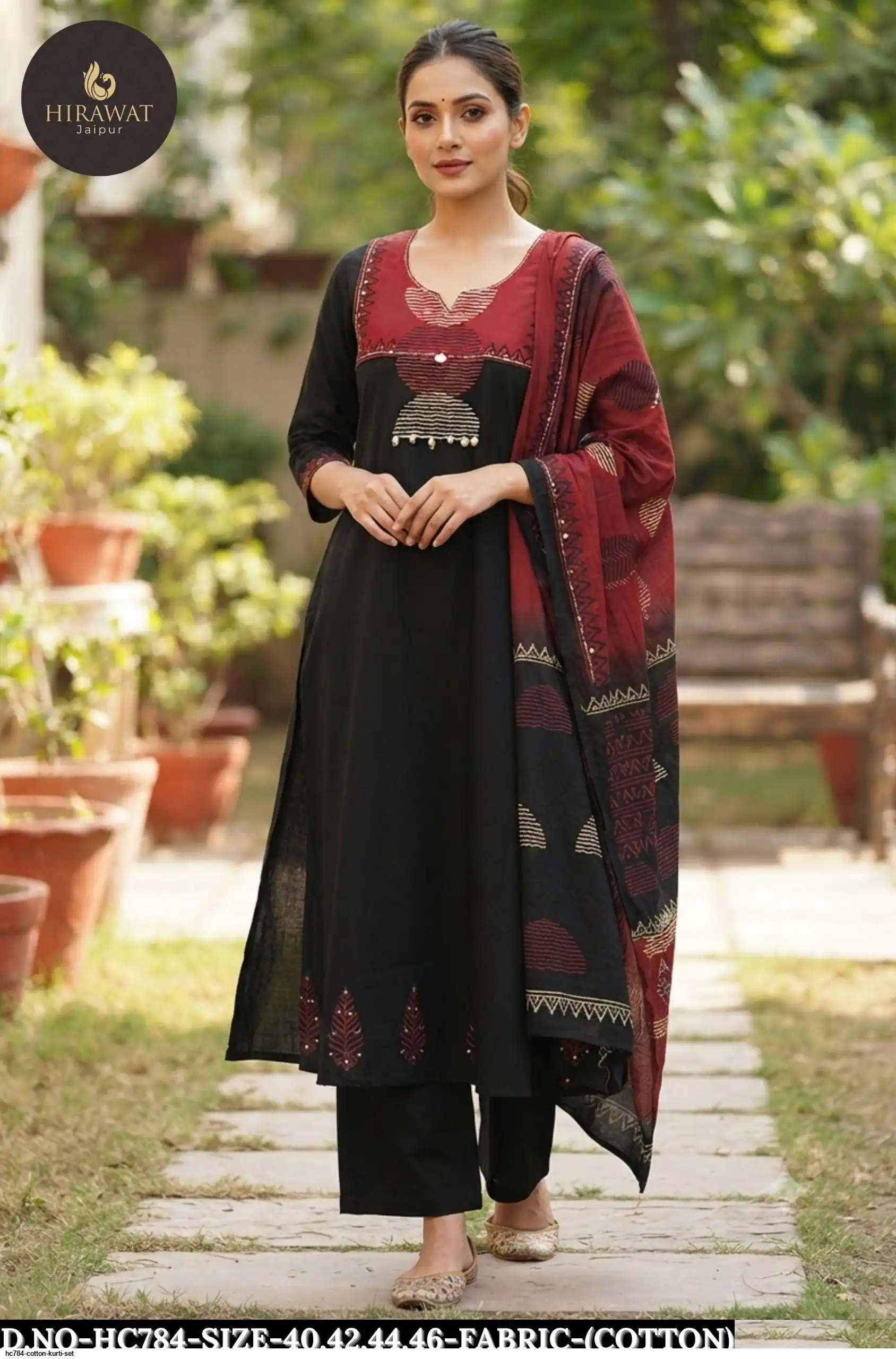 HC784 COTTON KURTI SET B