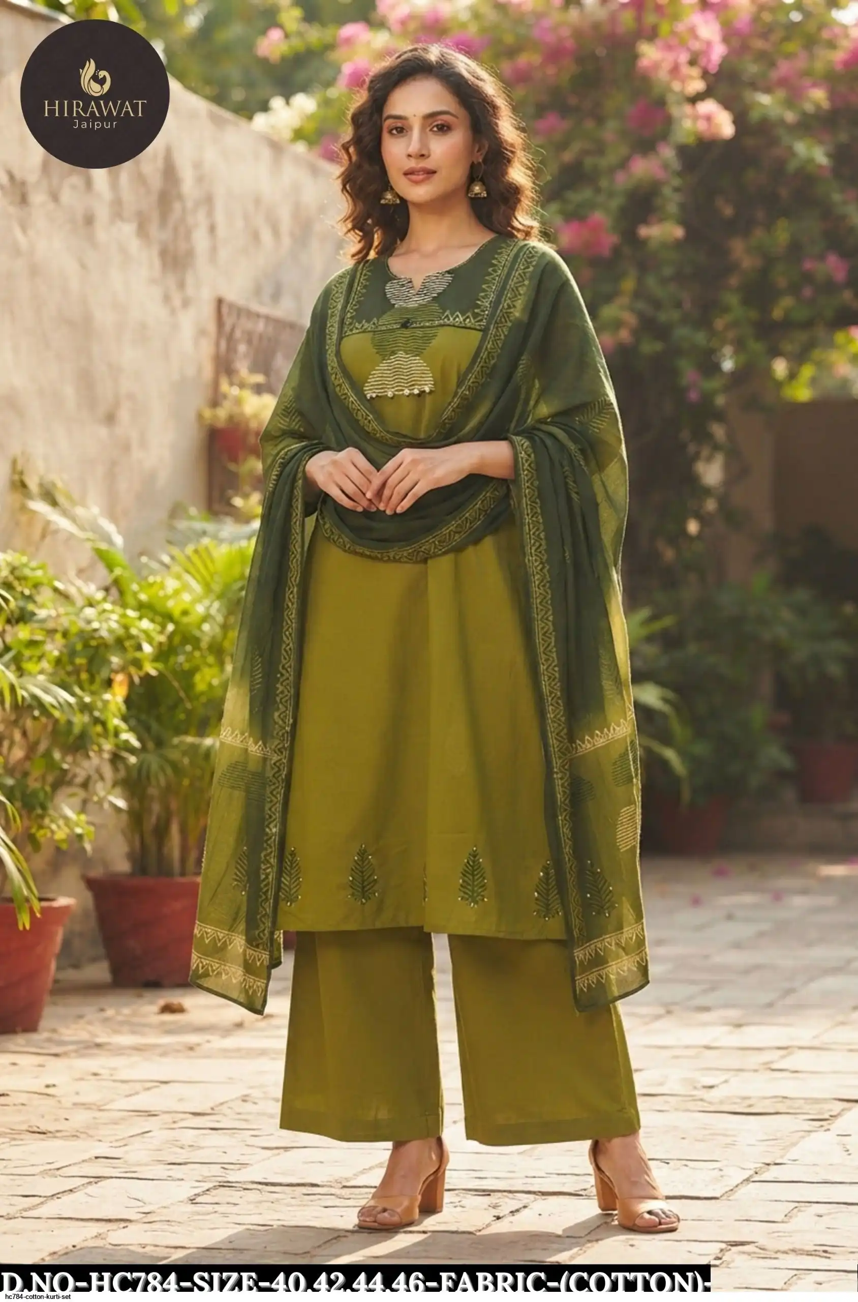HC784 COTTON KURTI SET A