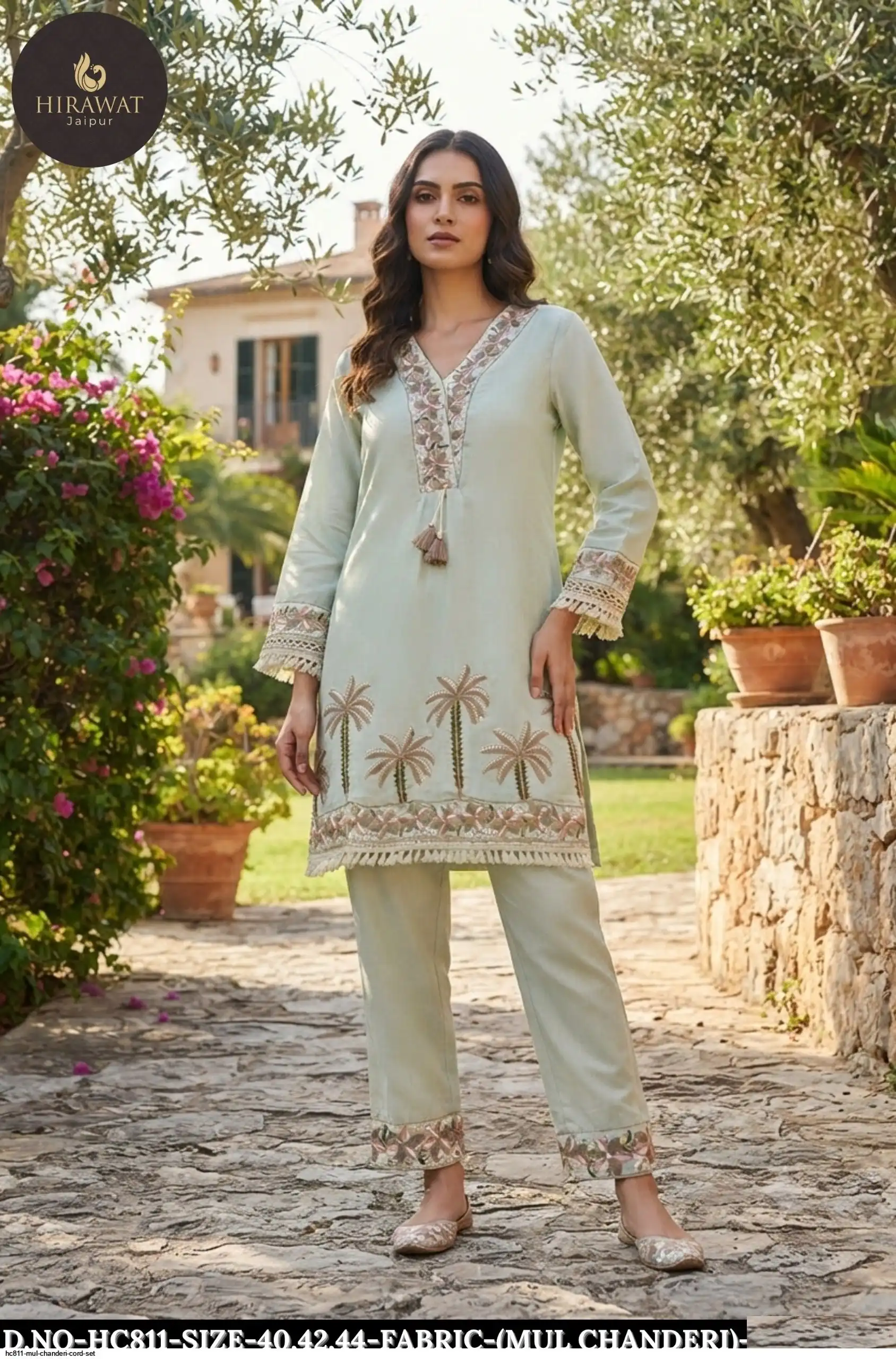 HC811 MUL CHANDERI CORD SET B