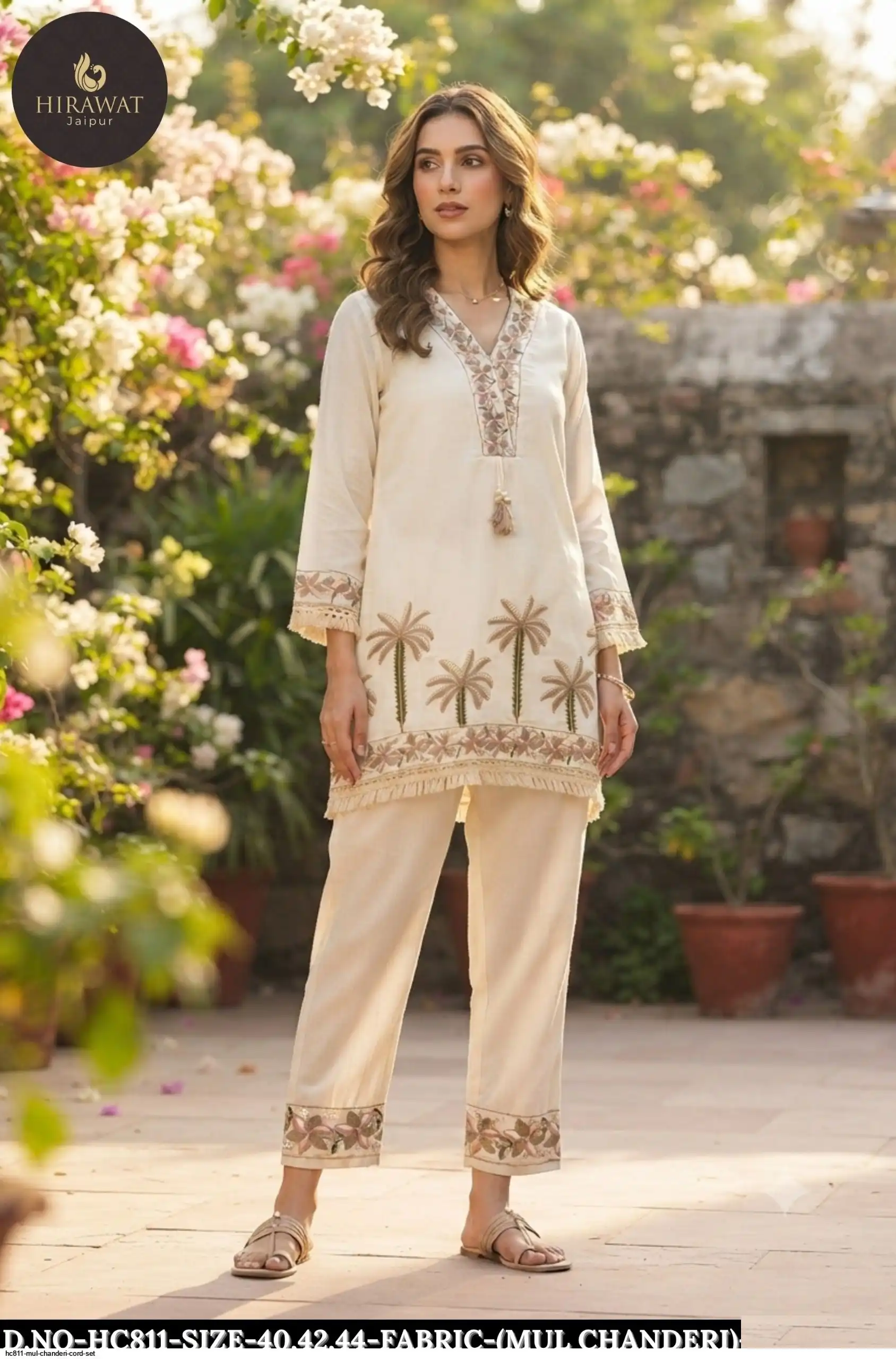 HC811 MUL CHANDERI CORD SET C