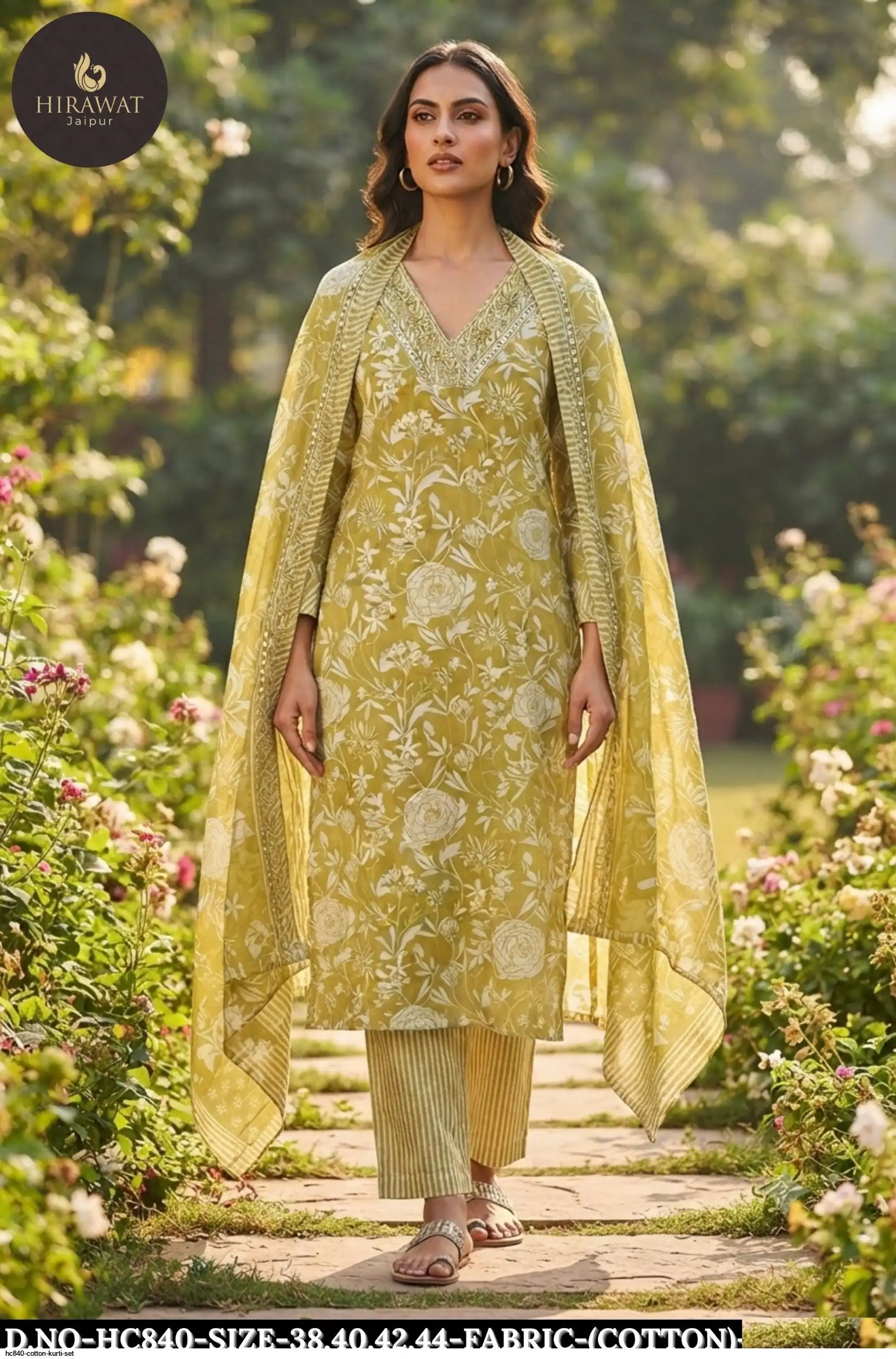 HC840 COTTON KURTI SET C