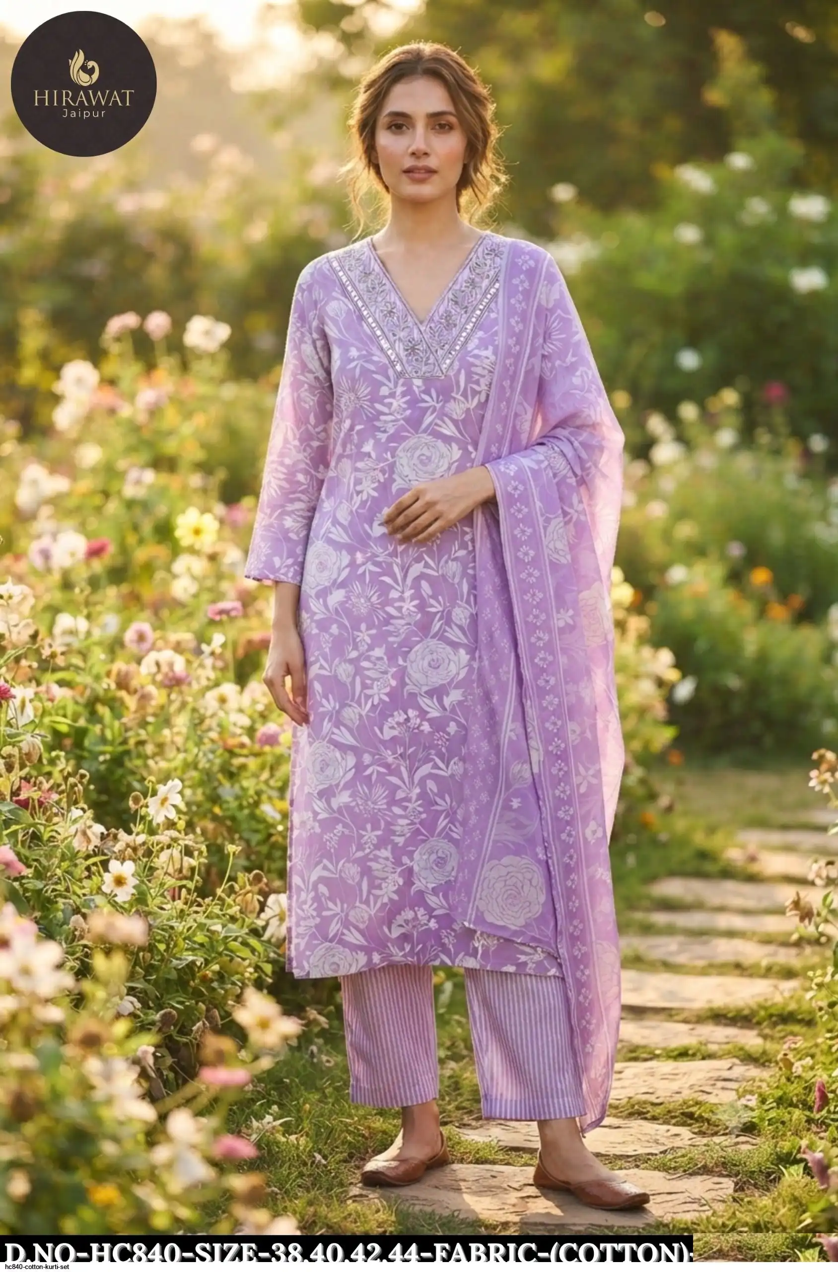 HC840 COTTON KURTI SET D