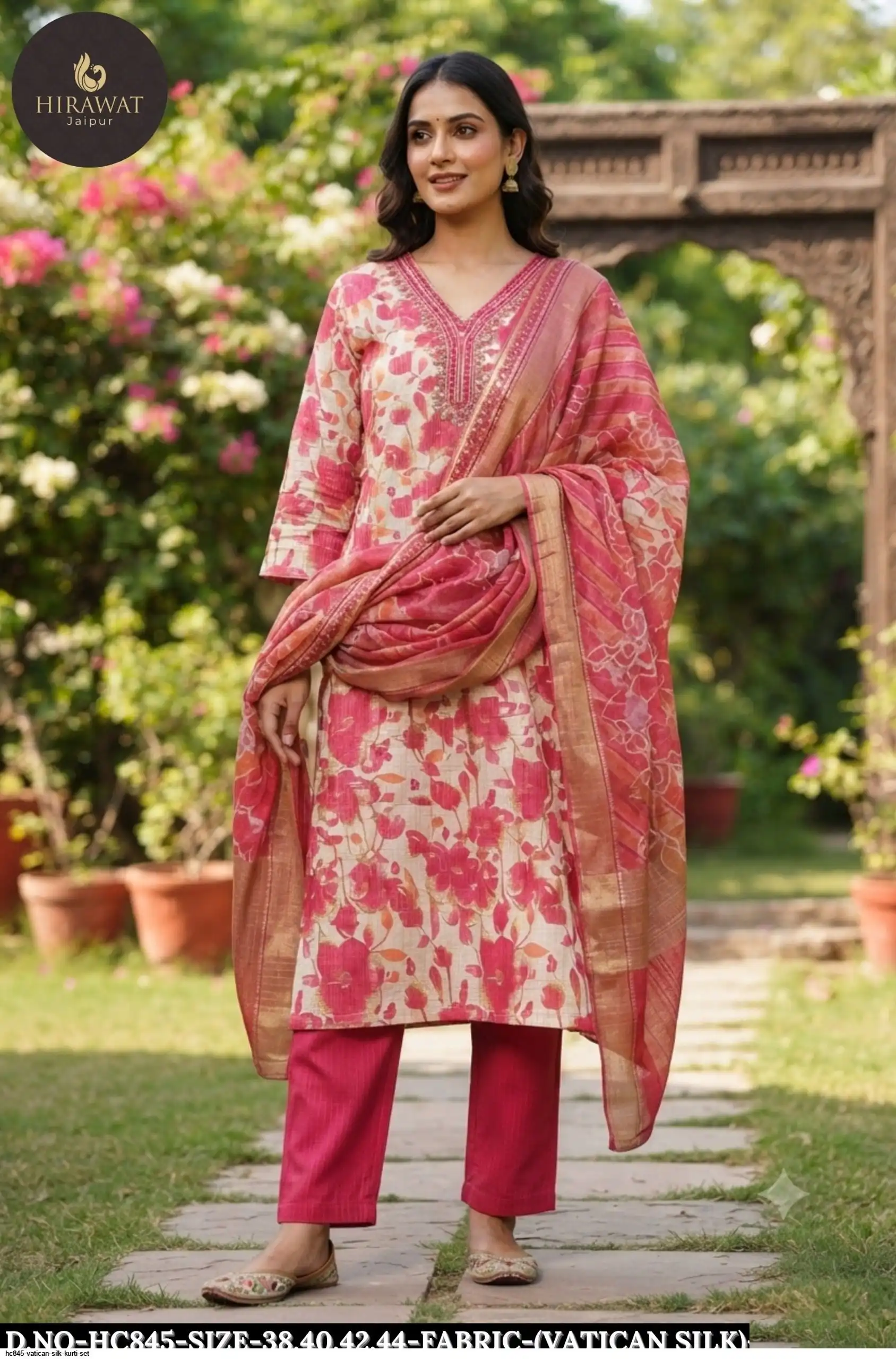 HC845 VATICAN SILK KURTI SET B