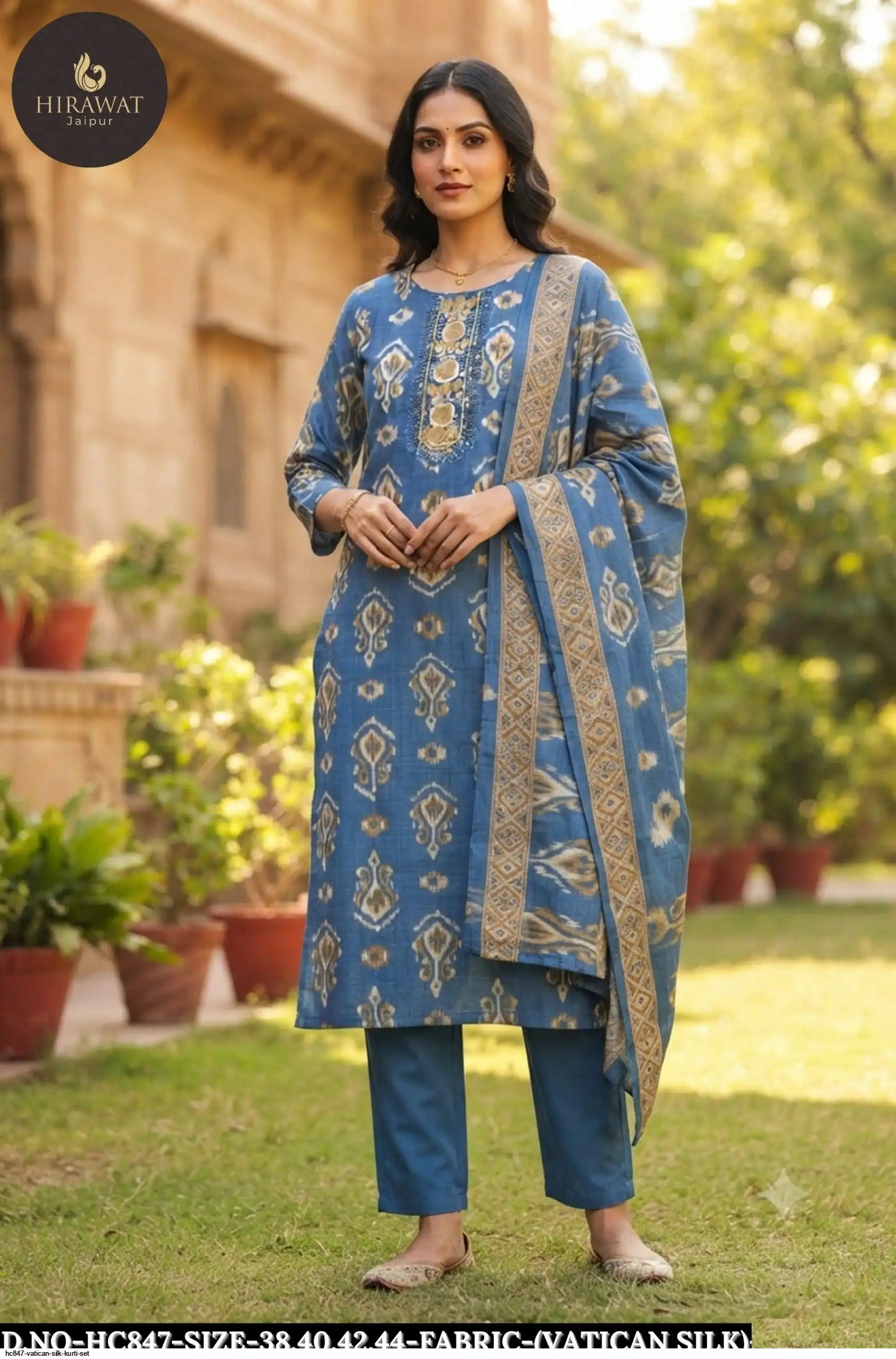 HC847 VATICAN SILK KURTI SET B