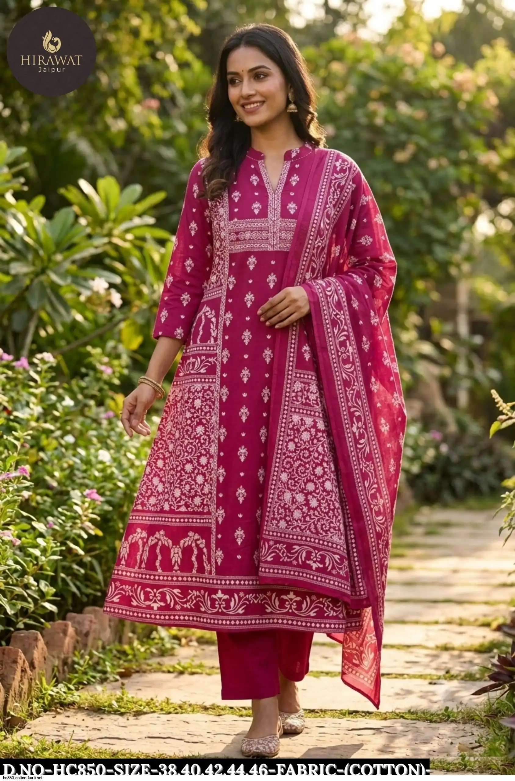 HC850 COTTON KURTI SET C