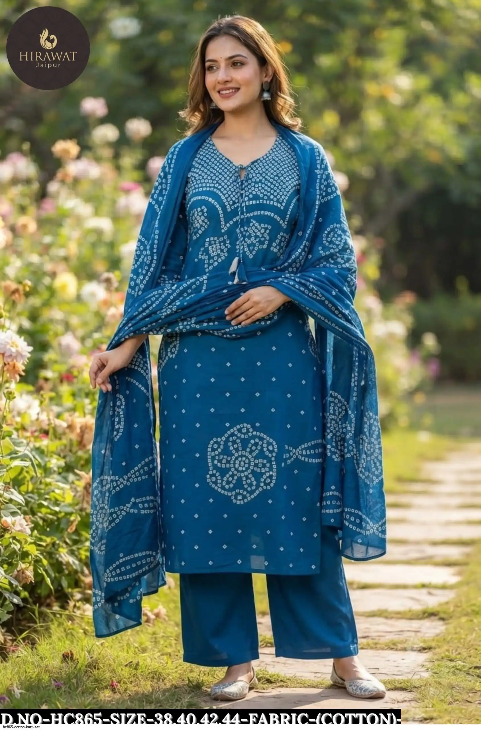 HC865 COTTON KURTI SET D