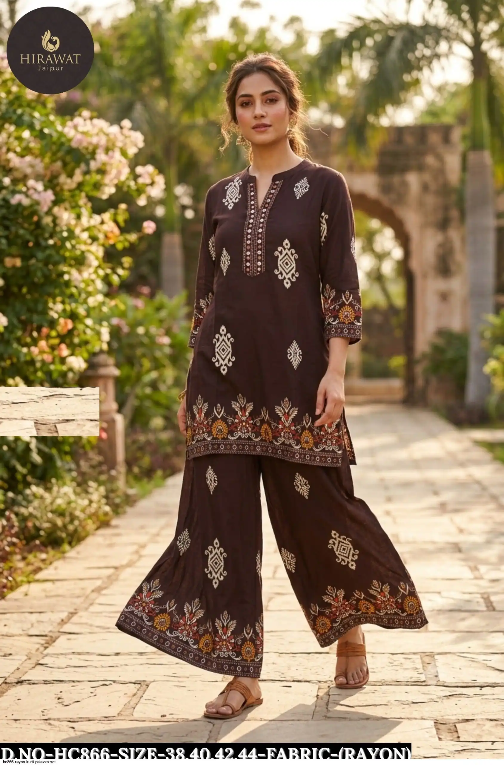 HC866 RAYON KURTI PALAZZO SET B