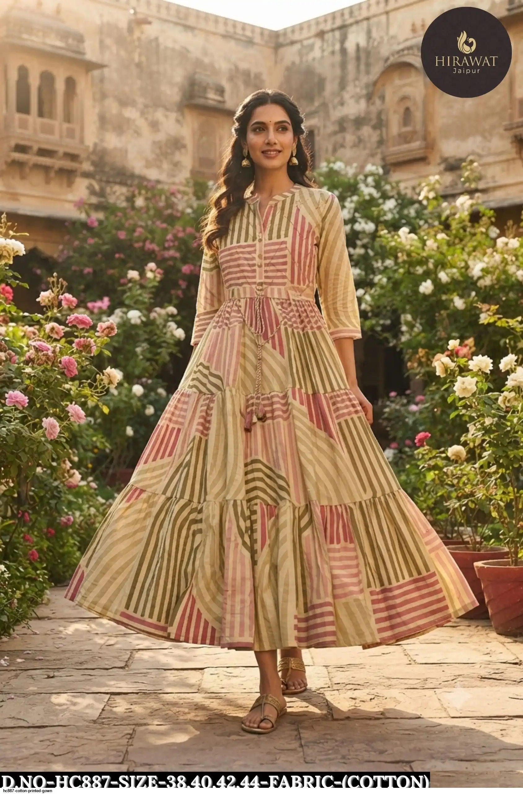HC887 COTTON PRINTED GOWN A