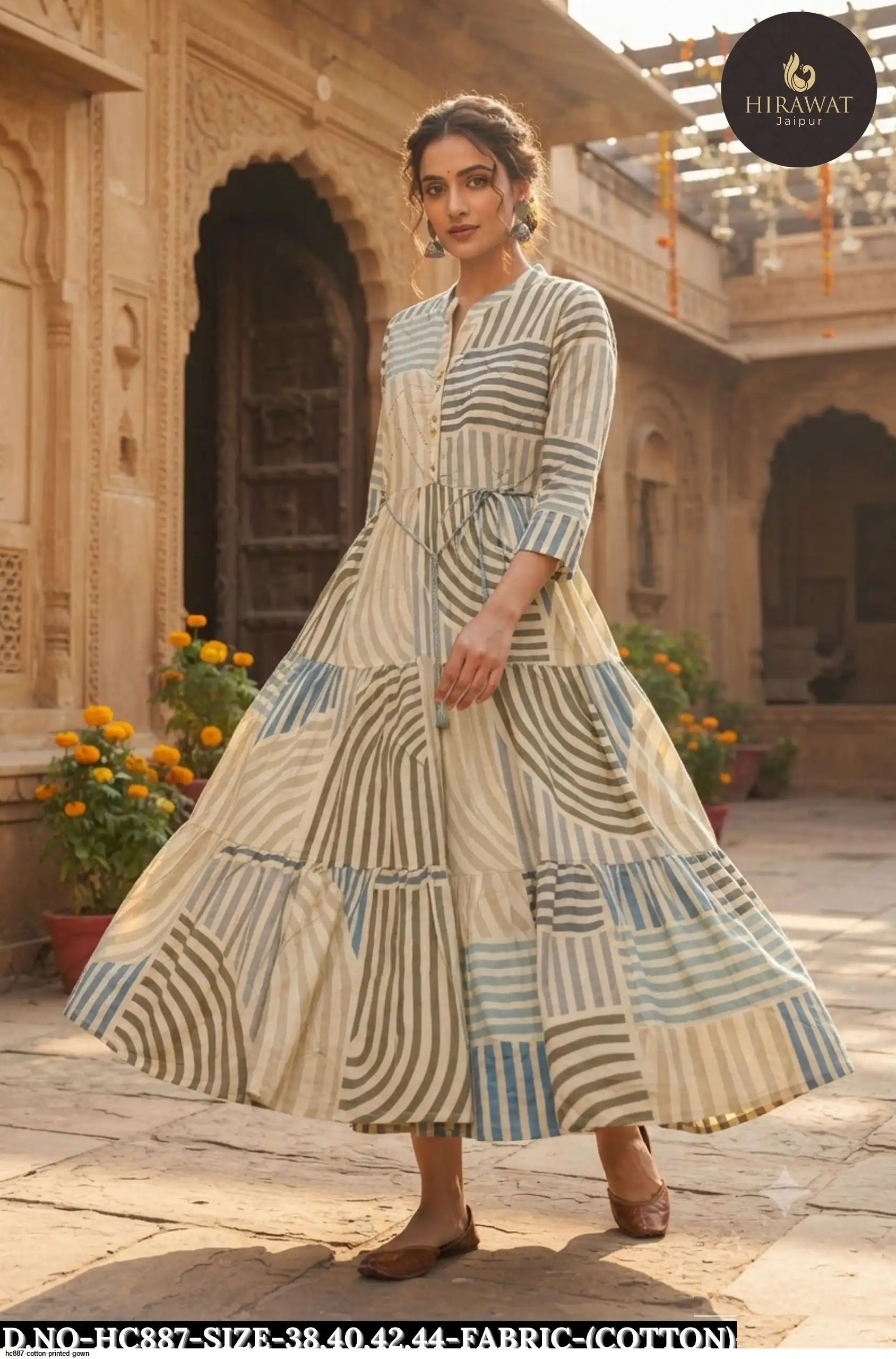 HC887 COTTON PRINTED GOWN B