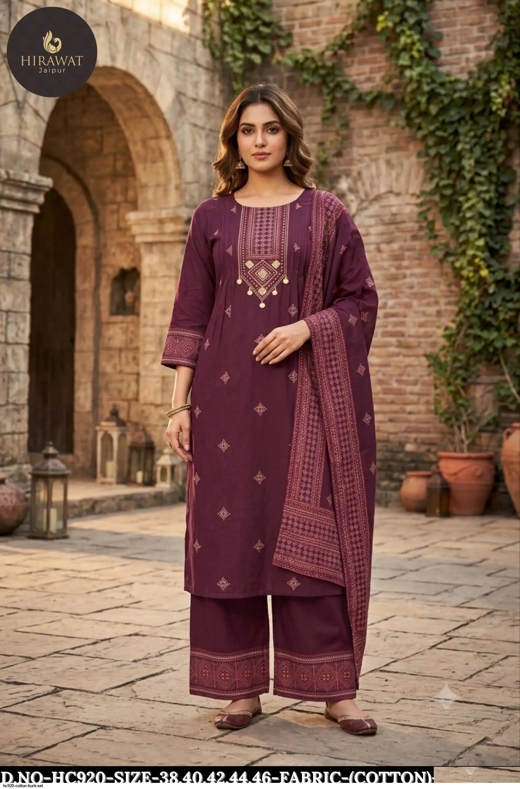 HC920 COTTON KURTI SET B