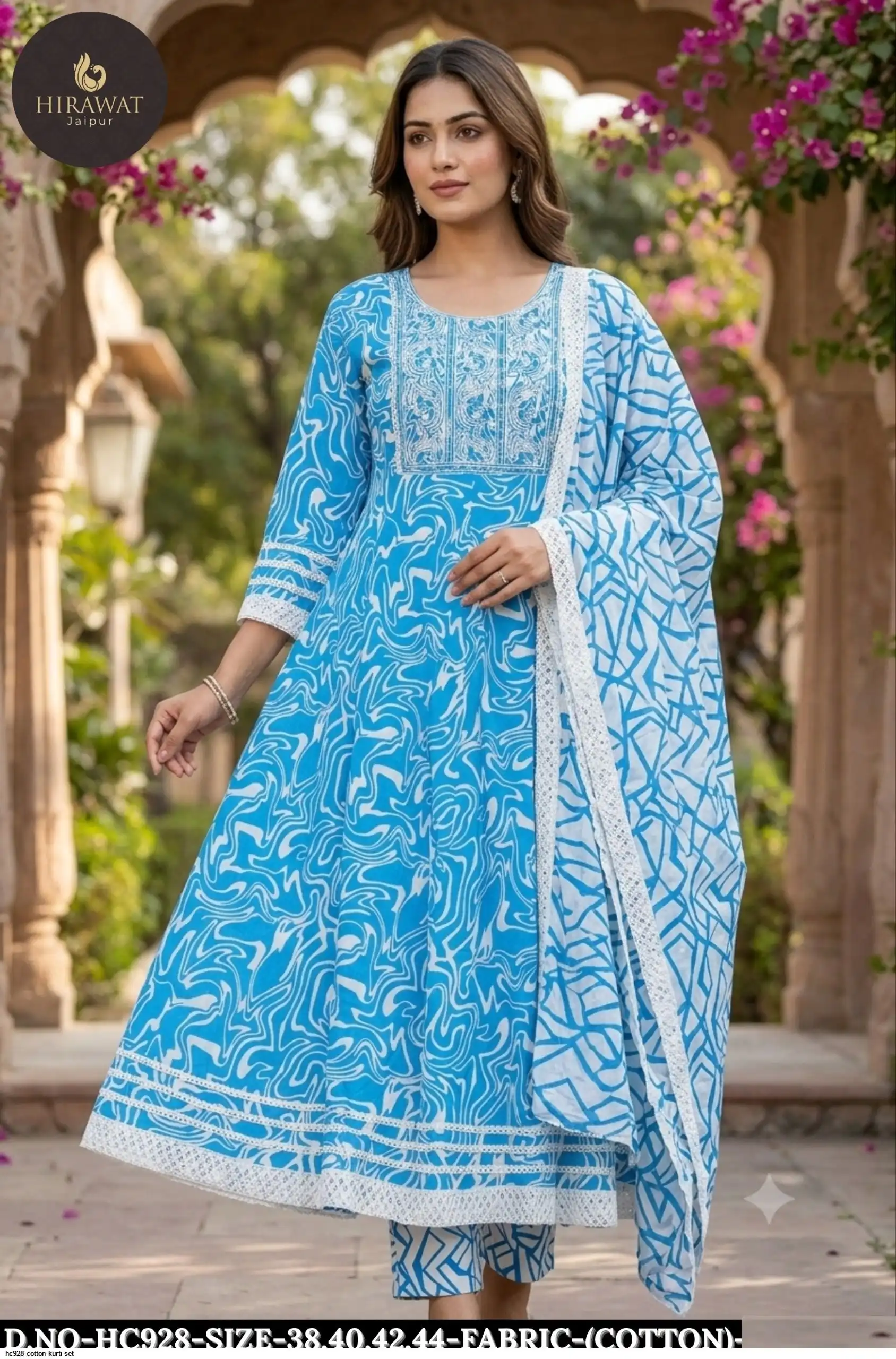 HC928 COTTON KURTI SET D