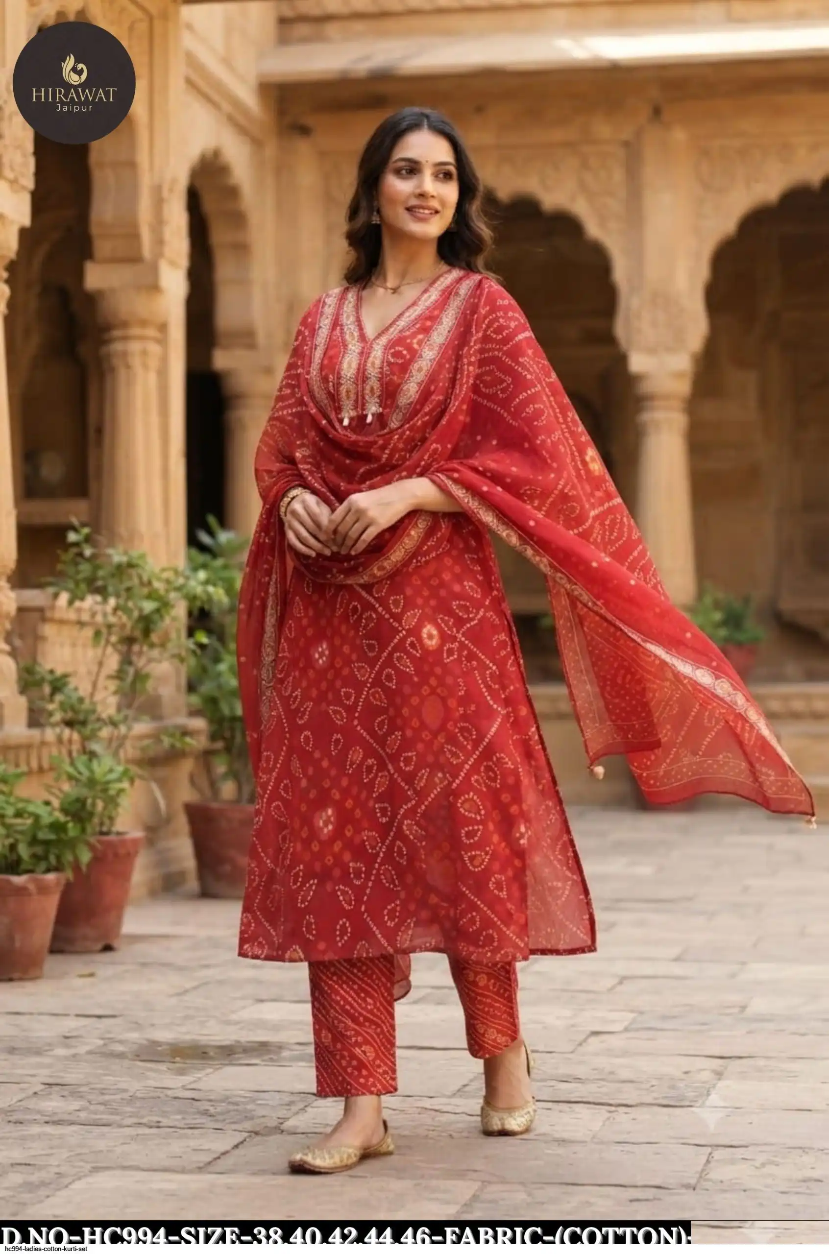 HC994 LADIES COTTON KURTI SET B