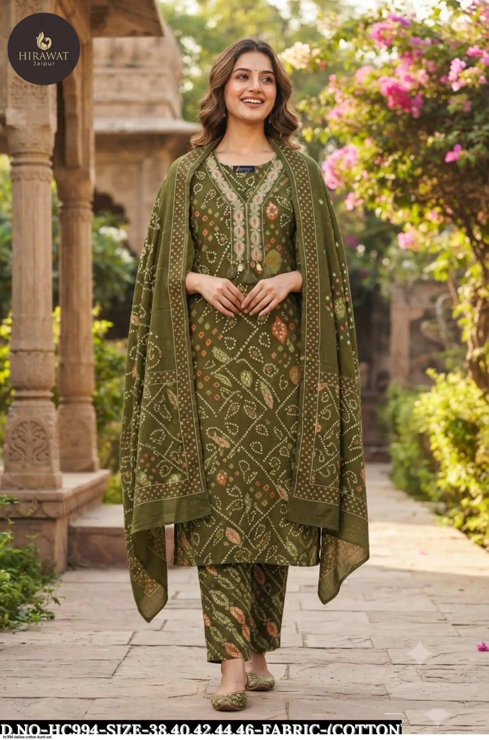 HC994 LADIES COTTON KURTI SET C