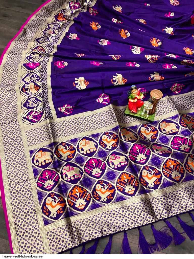 HEAVEN SOFT LICHI SILK SAREE B