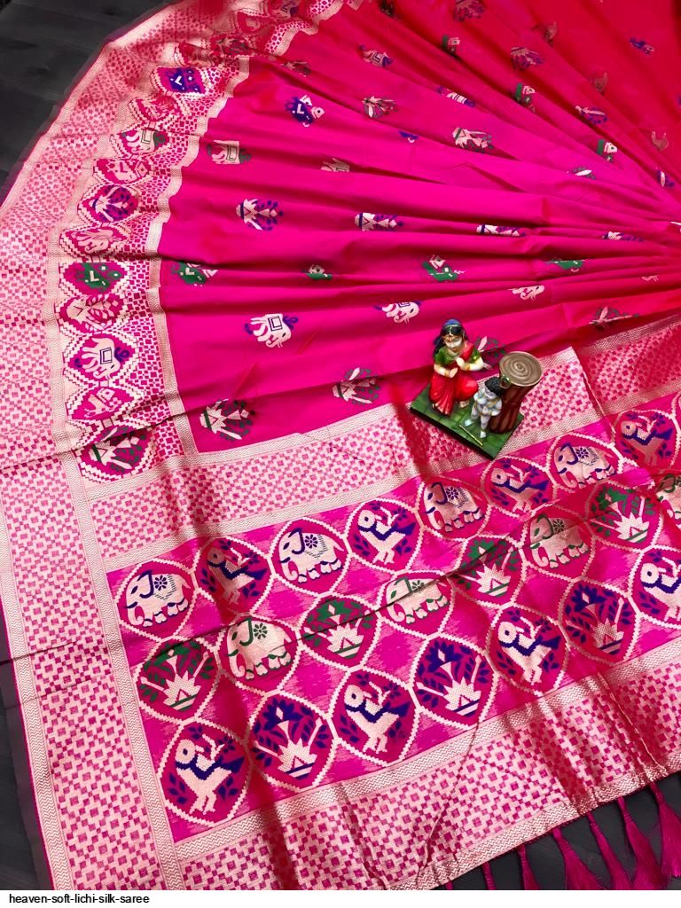 HEAVEN SOFT LICHI SILK SAREE F