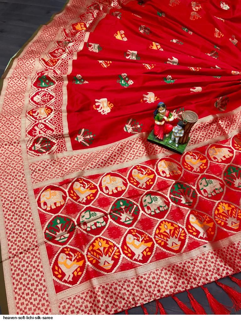 HEAVEN SOFT LICHI SILK SAREE E