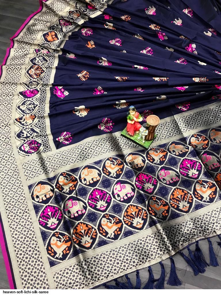 HEAVEN SOFT LICHI SILK SAREE G