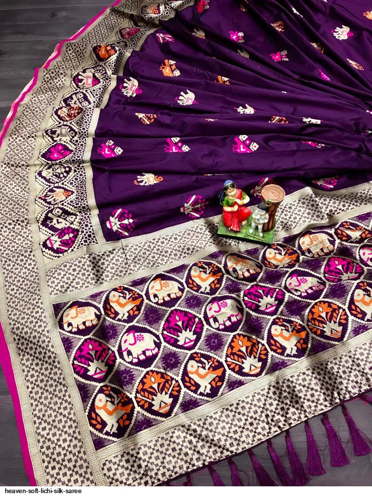 HEAVEN SOFT LICHI SILK SAREE I