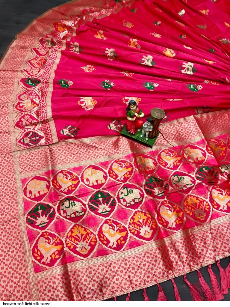 HEAVEN SOFT LICHI SILK SAREE A