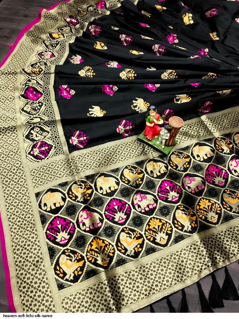HEAVEN SOFT LICHI SILK SAREE C