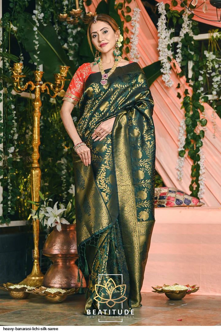 HEAVY BANARASI LICHI SILK SAREE