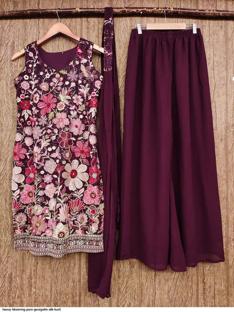 HEAVY BLOOMING PURE GEORGETTE SILK KURTI 2