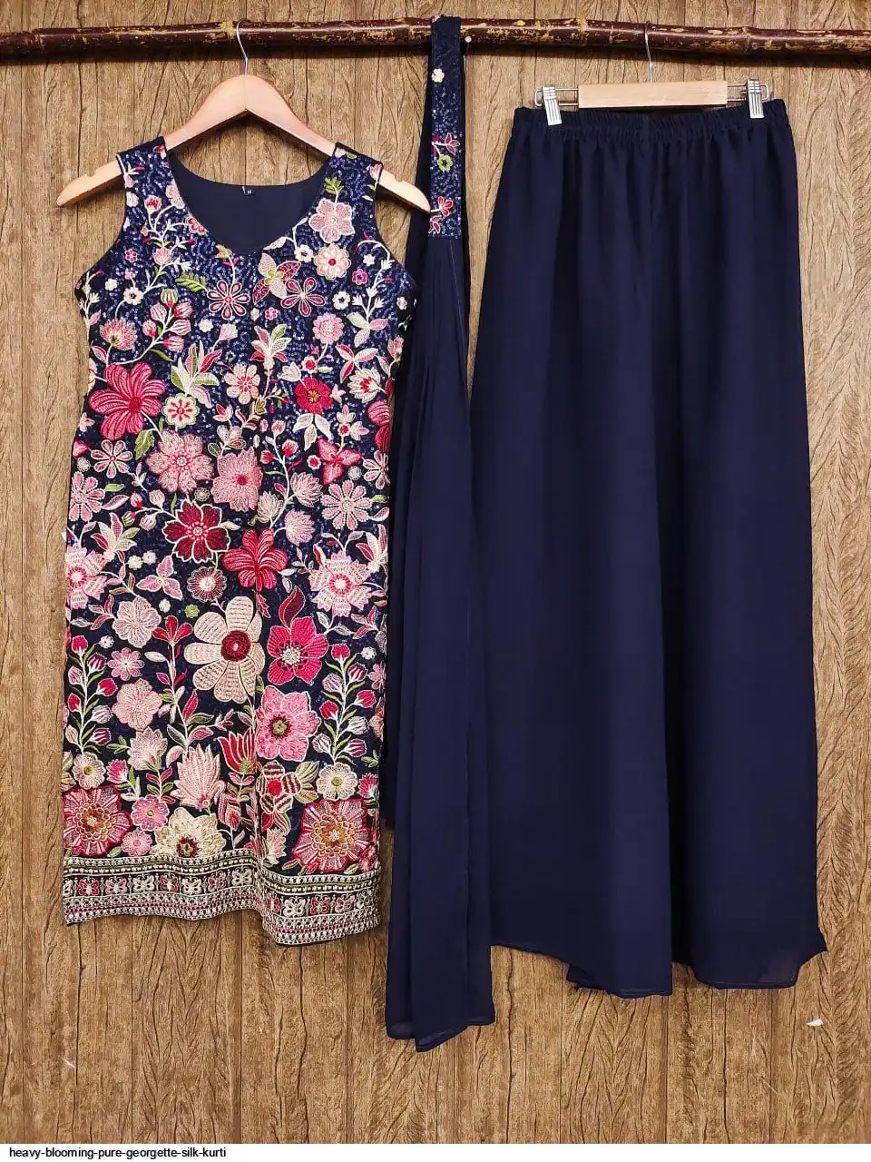 HEAVY BLOOMING PURE GEORGETTE SILK KURTI 1
