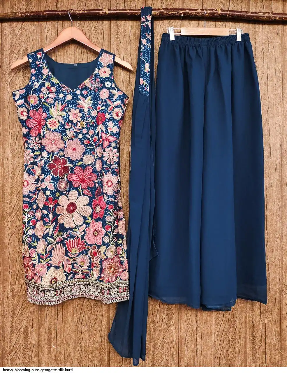 HEAVY BLOOMING PURE GEORGETTE SILK KURTI 3