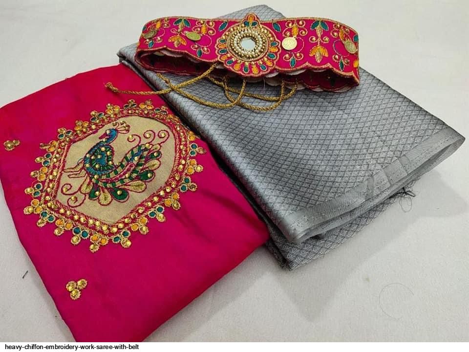 Blouse Embroidery Belt Design Red Pure Velvet Waist Belt With